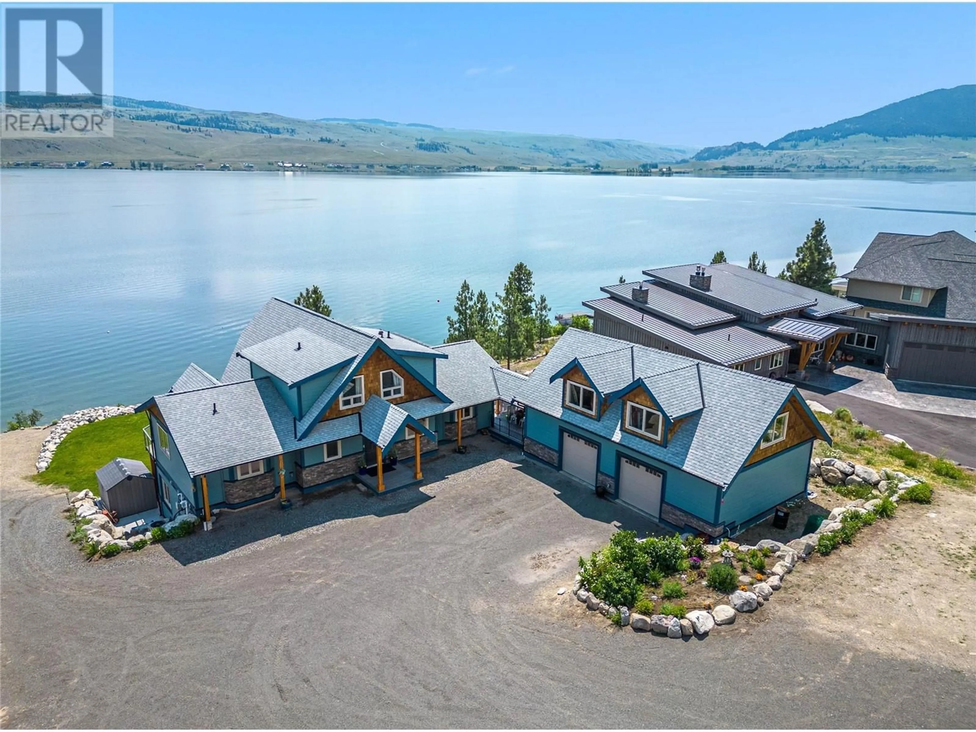 A pic from outside/outdoor area/front of a property/back of a property/a pic from drone, water/lake/river/ocean view for 6560 MONCK PARK ROAD, Merritt British Columbia V1K0A1