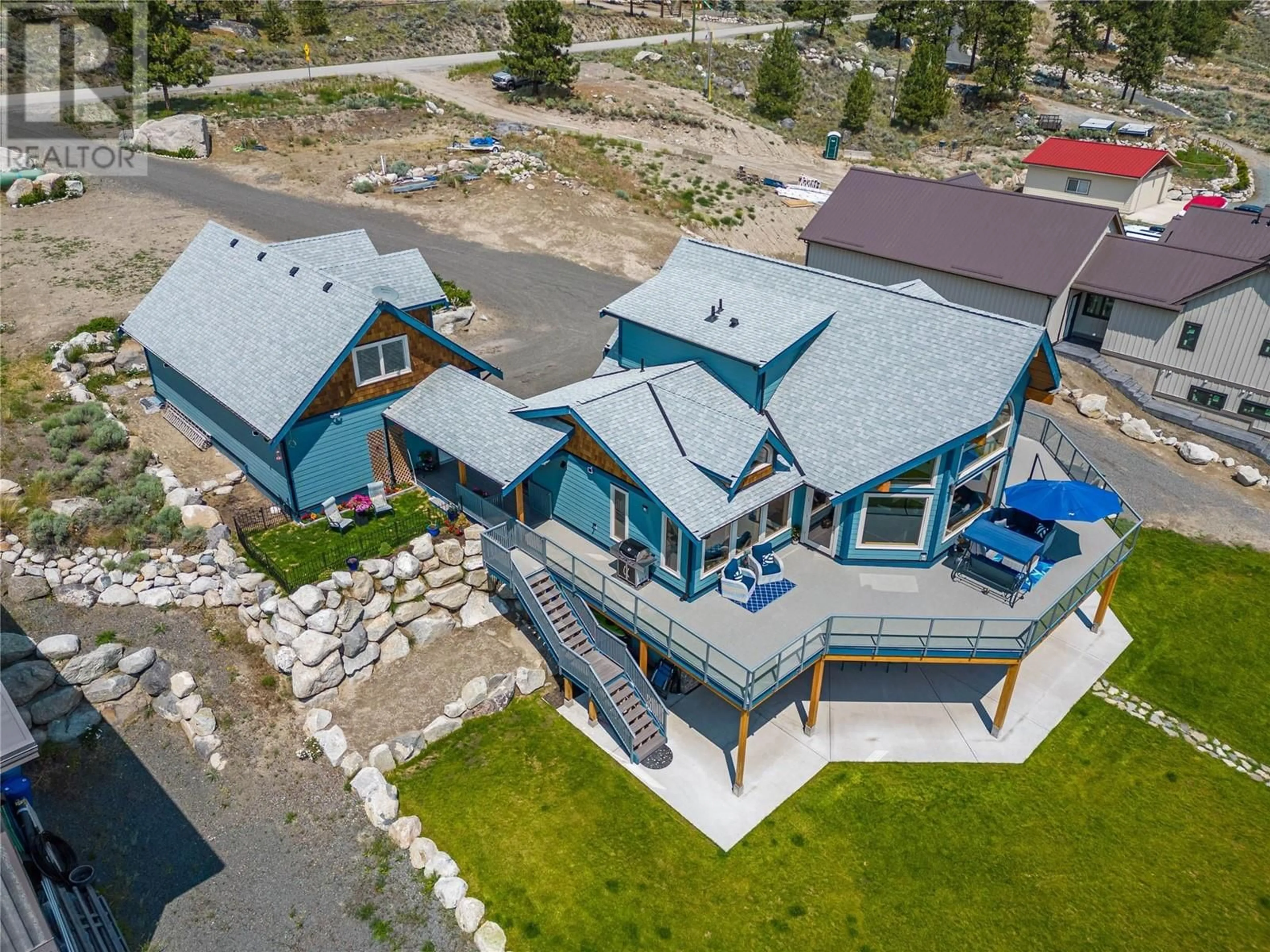 A pic from outside/outdoor area/front of a property/back of a property/a pic from drone, unknown for 6560 MONCK PARK ROAD, Merritt British Columbia V1K0A1