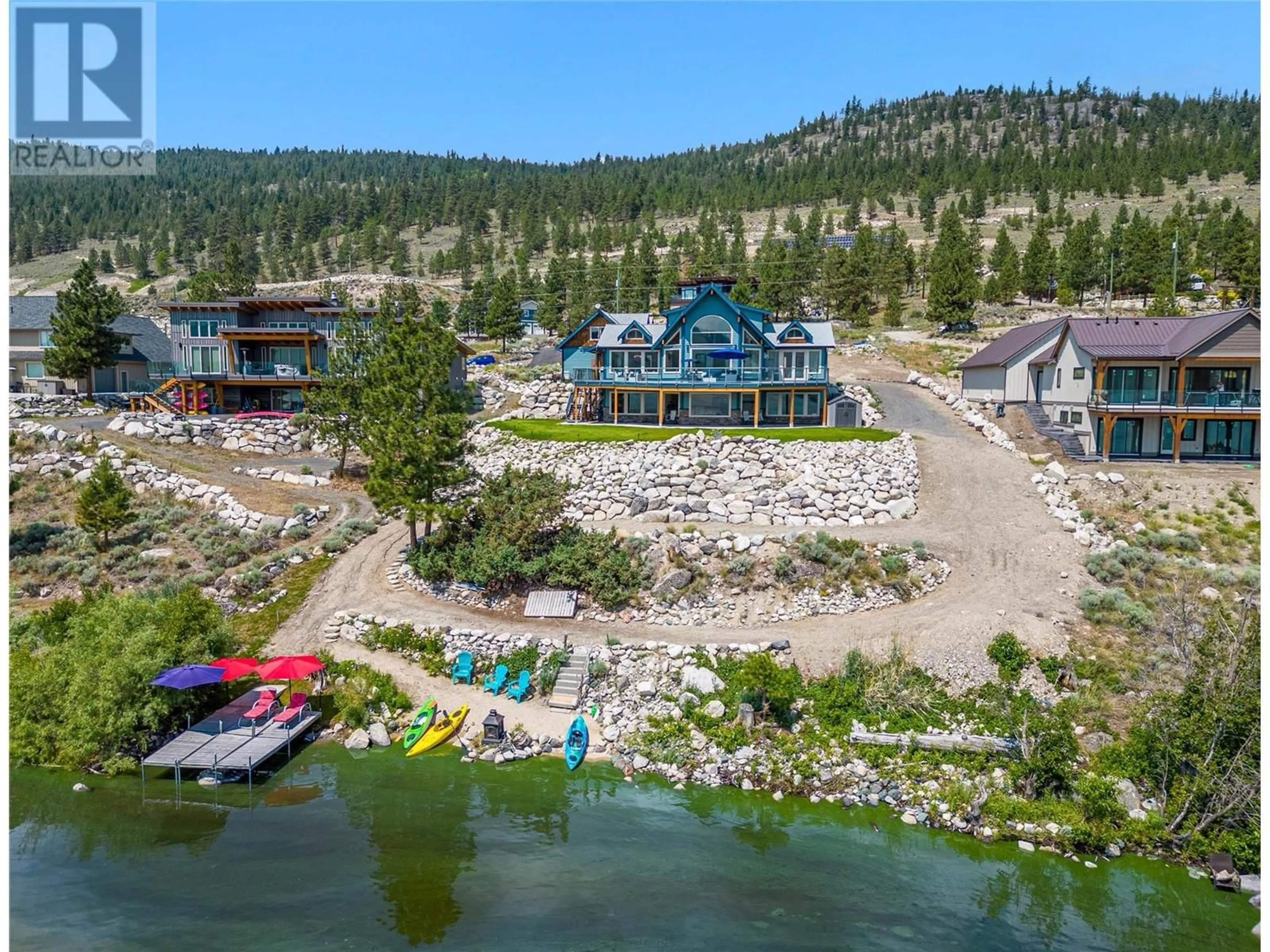 A pic from outside/outdoor area/front of a property/back of a property/a pic from drone, water/lake/river/ocean view for 6560 MONCK PARK ROAD, Merritt British Columbia V1K0A1