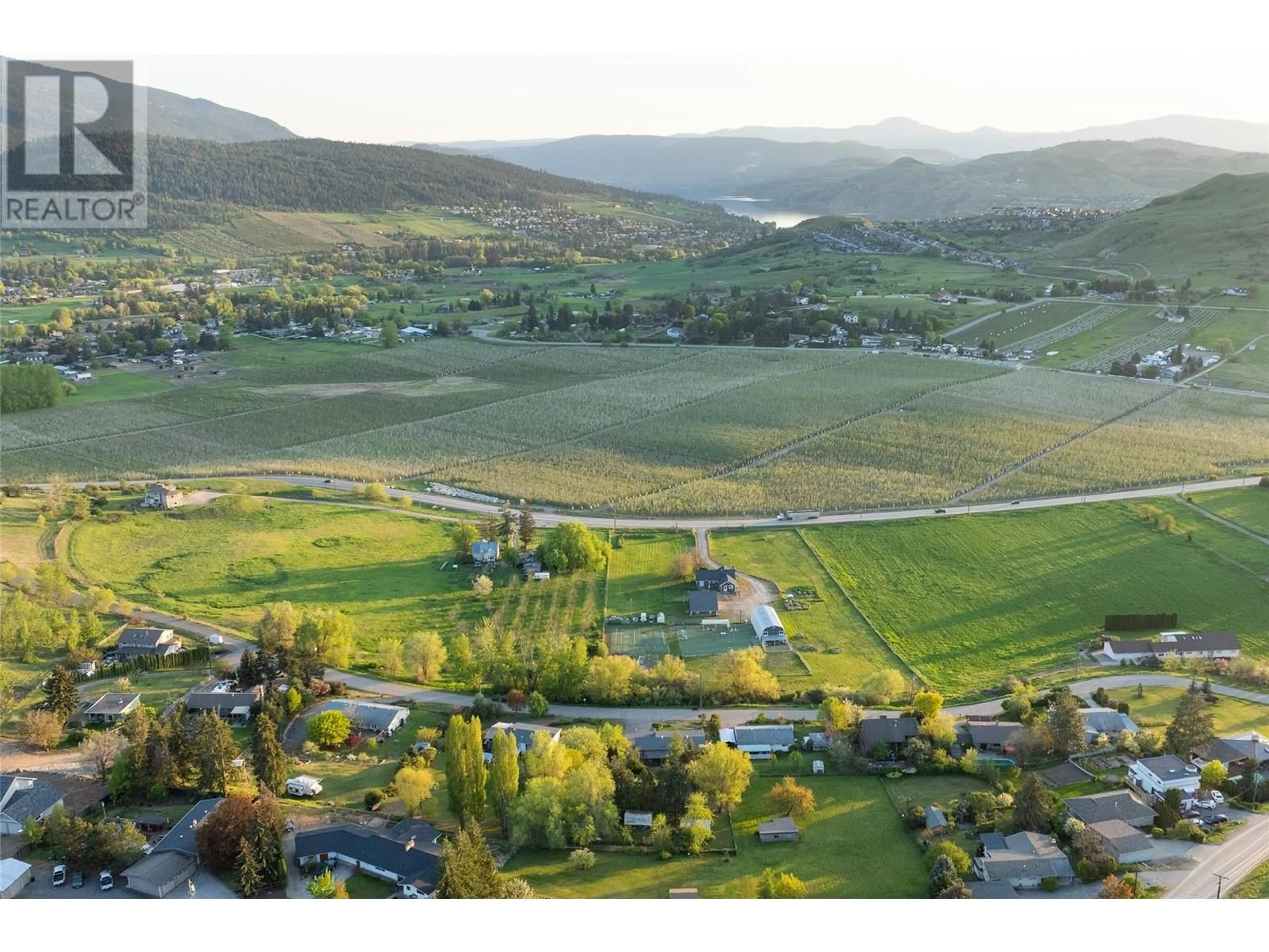 A pic from outside/outdoor area/front of a property/back of a property/a pic from drone, mountain view for 9549 NICKEL DRIVE, Coldstream British Columbia V1B2X1