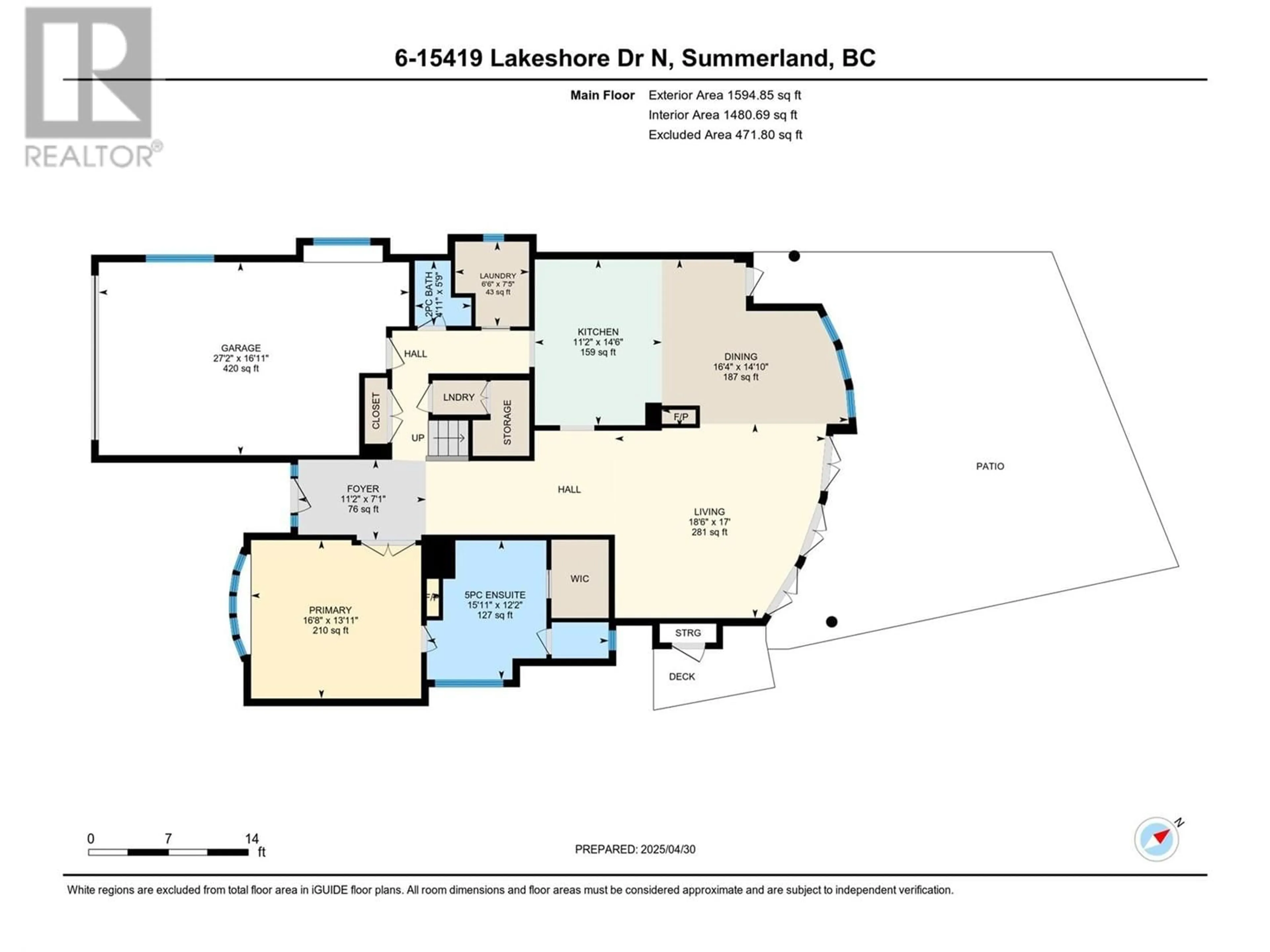 Floor plan for 6 - 15419 LAKESHORE DRIVE NORTH, Summerland British Columbia V0H1Z6