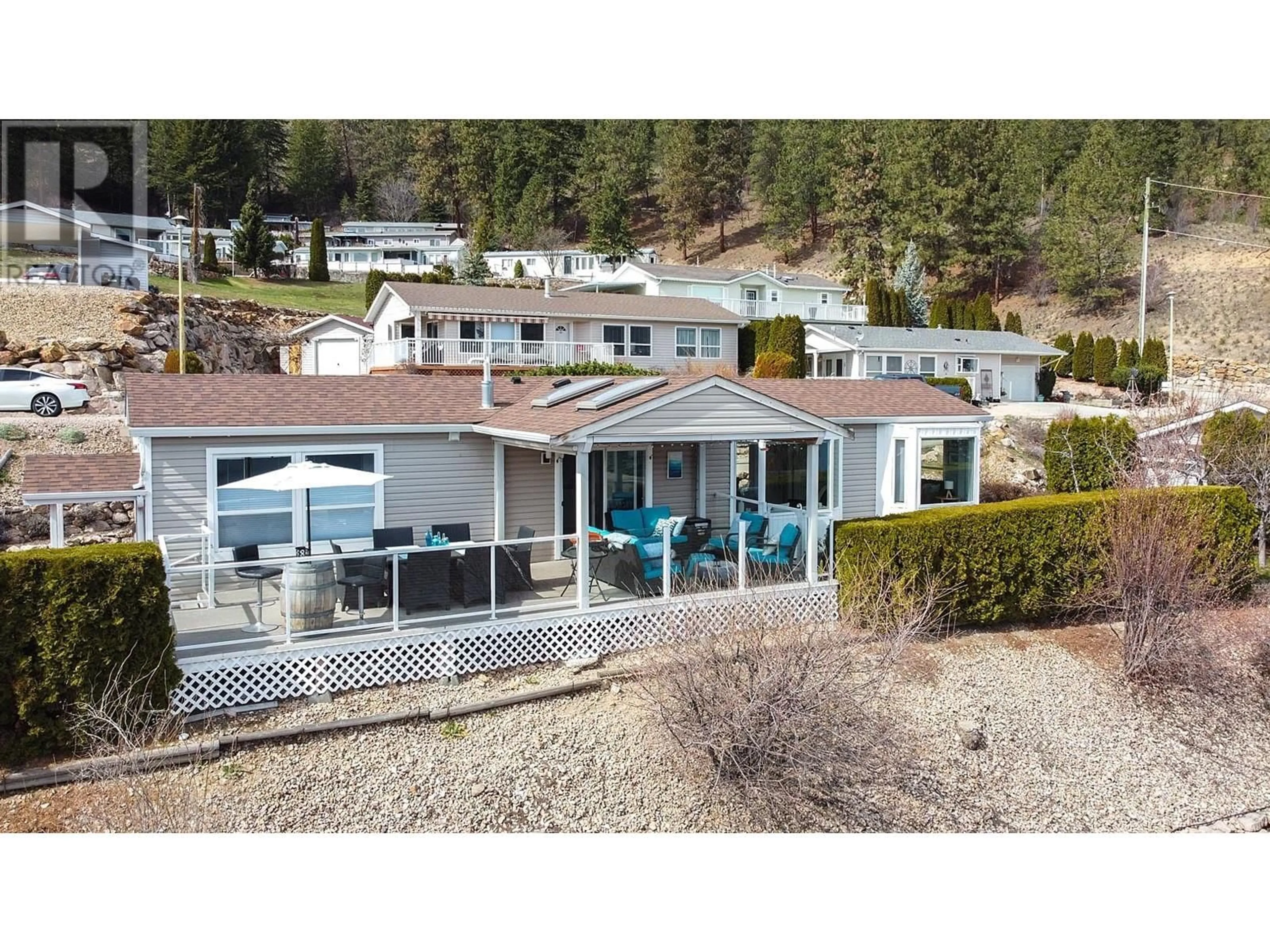 A pic from outside/outdoor area/front of a property/back of a property/a pic from drone, water/lake/river/ocean view for 28 - 17610 RAWSTHORNE ROAD, Oyama British Columbia V4V2K2
