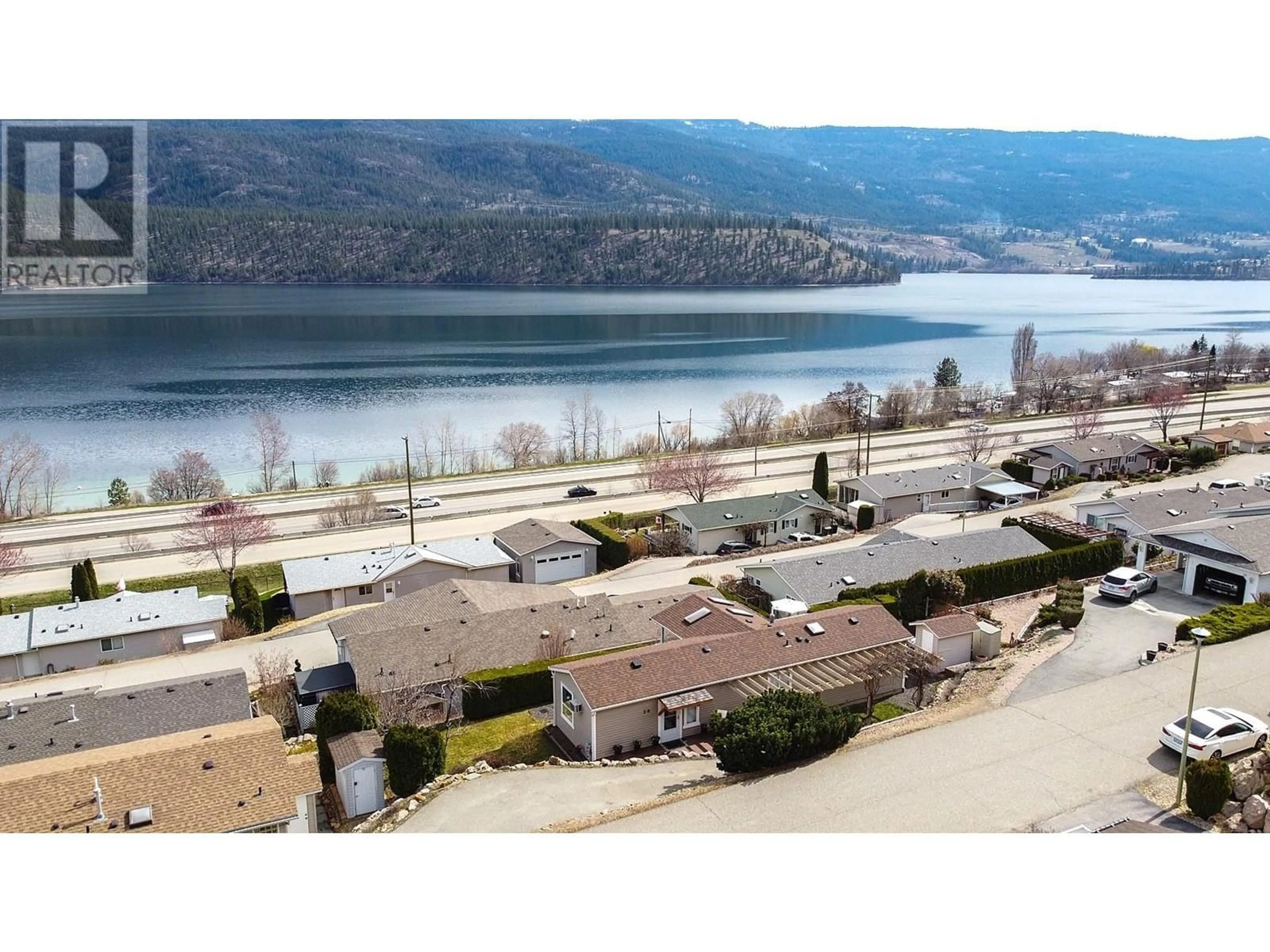 A pic from outside/outdoor area/front of a property/back of a property/a pic from drone, water/lake/river/ocean view for 28 - 17610 RAWSTHORNE ROAD, Oyama British Columbia V4V2K2