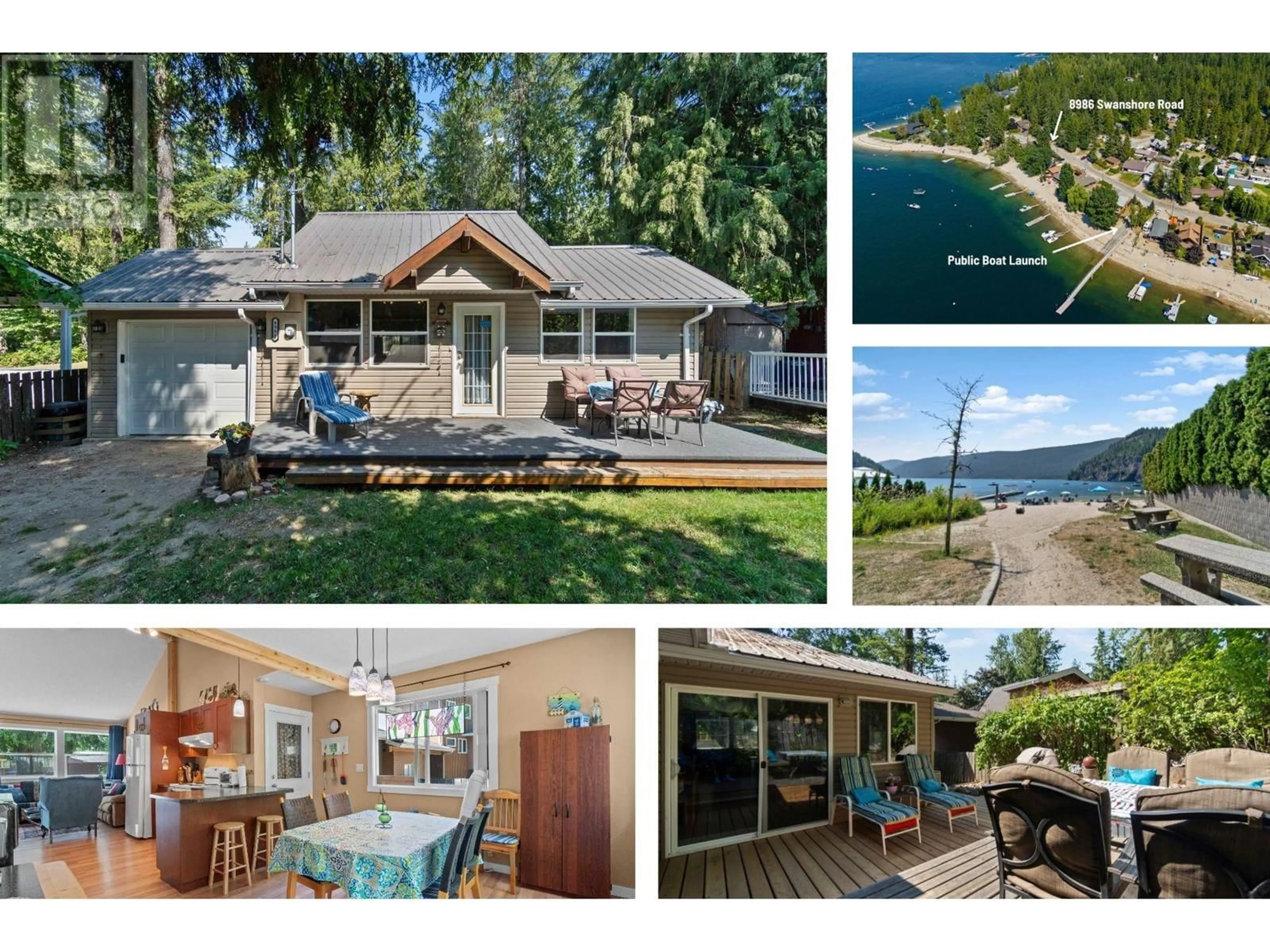 A pic from outside/outdoor area/front of a property/back of a property/a pic from drone, water/lake/river/ocean view for 8986 SWANSHORE ROAD, Swansea Point British Columbia V0E2K0