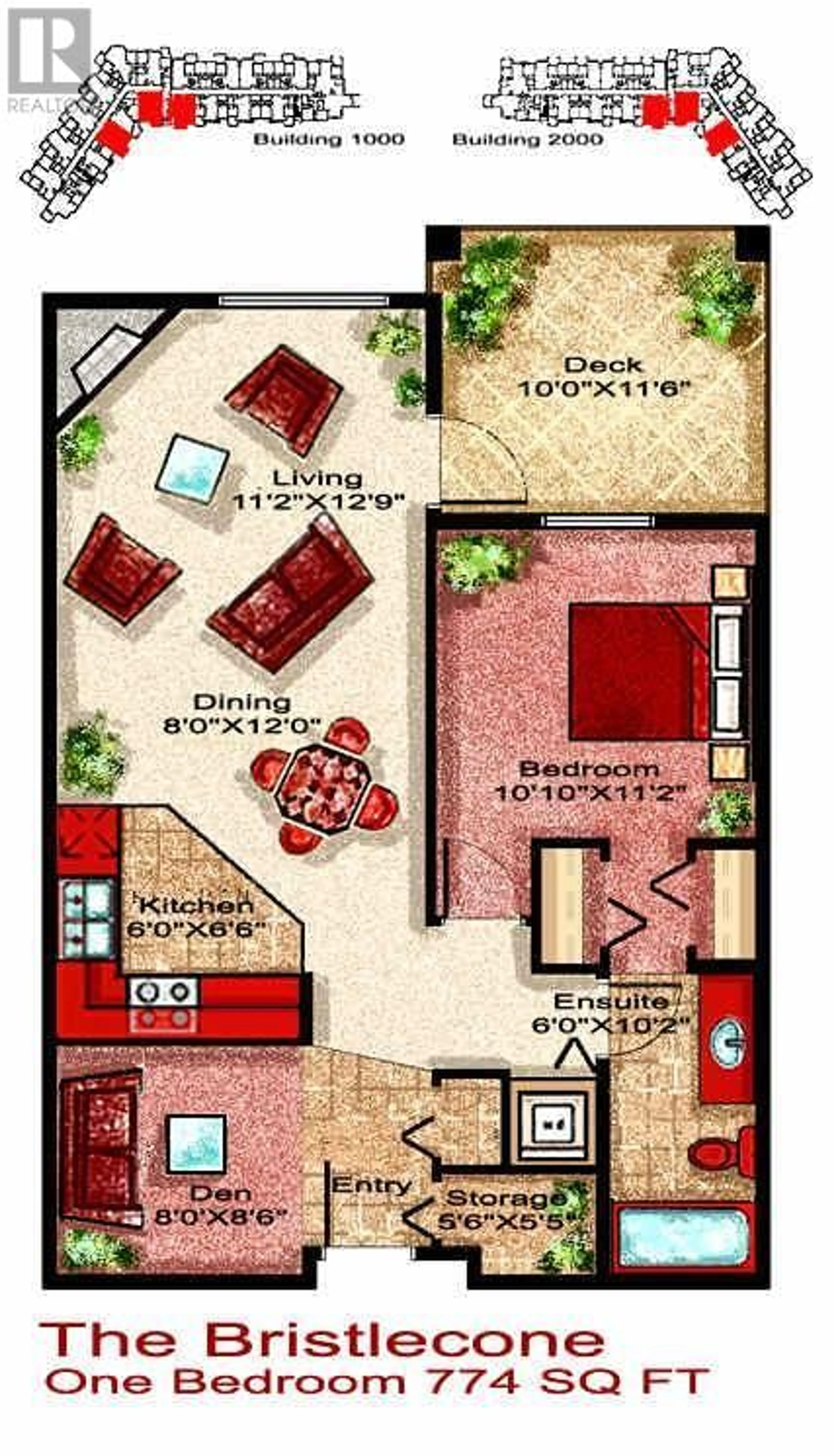 Floor plan for 1305 - 1875 COUNTRY CLUB DRIVE, Kelowna British Columbia V1V2W7