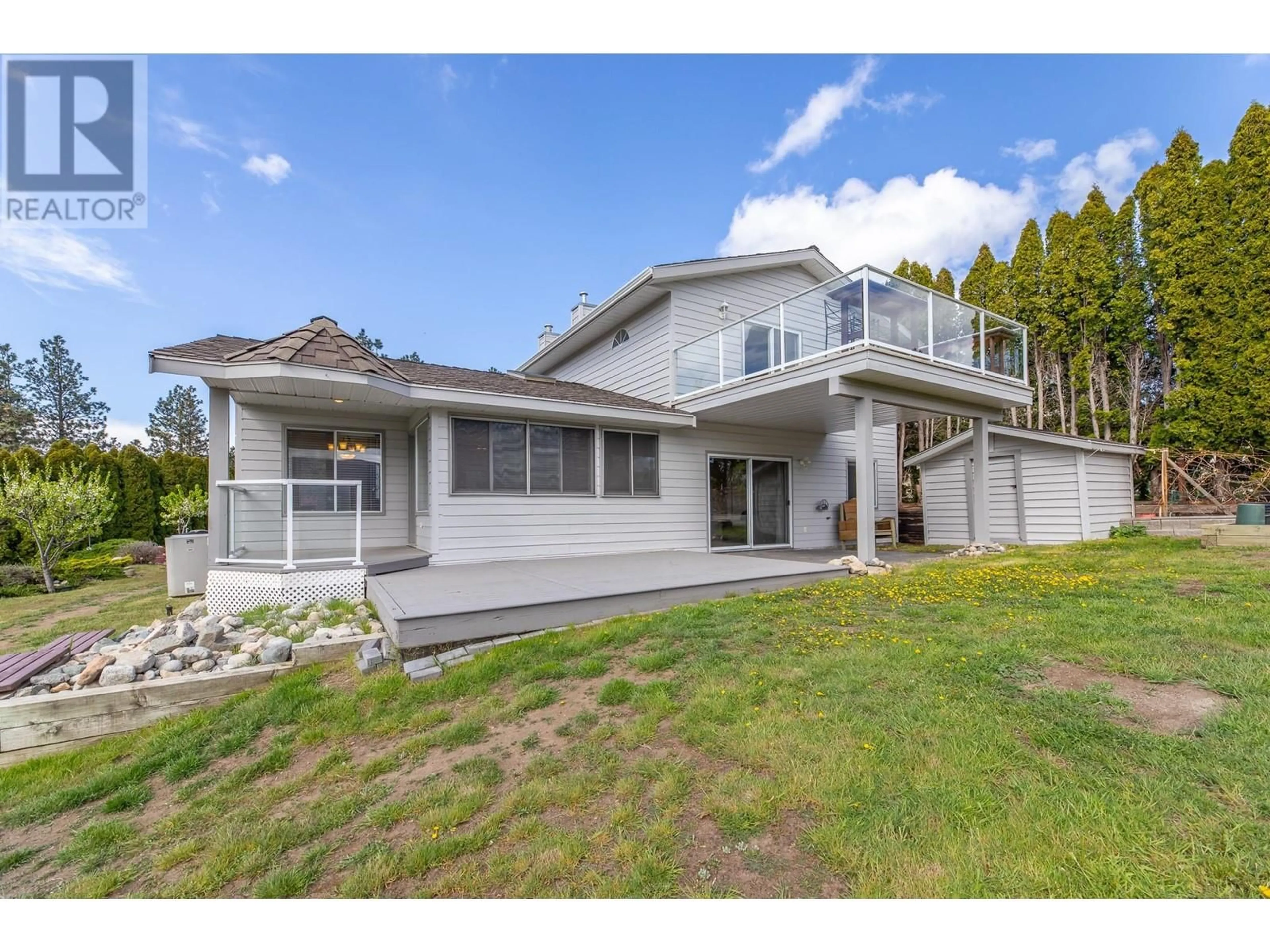 A pic from outside/outdoor area/front of a property/back of a property/a pic from drone, water/lake/river/ocean view for 112 SUMAC RIDGE DRIVE, Summerland British Columbia V0H1Z6