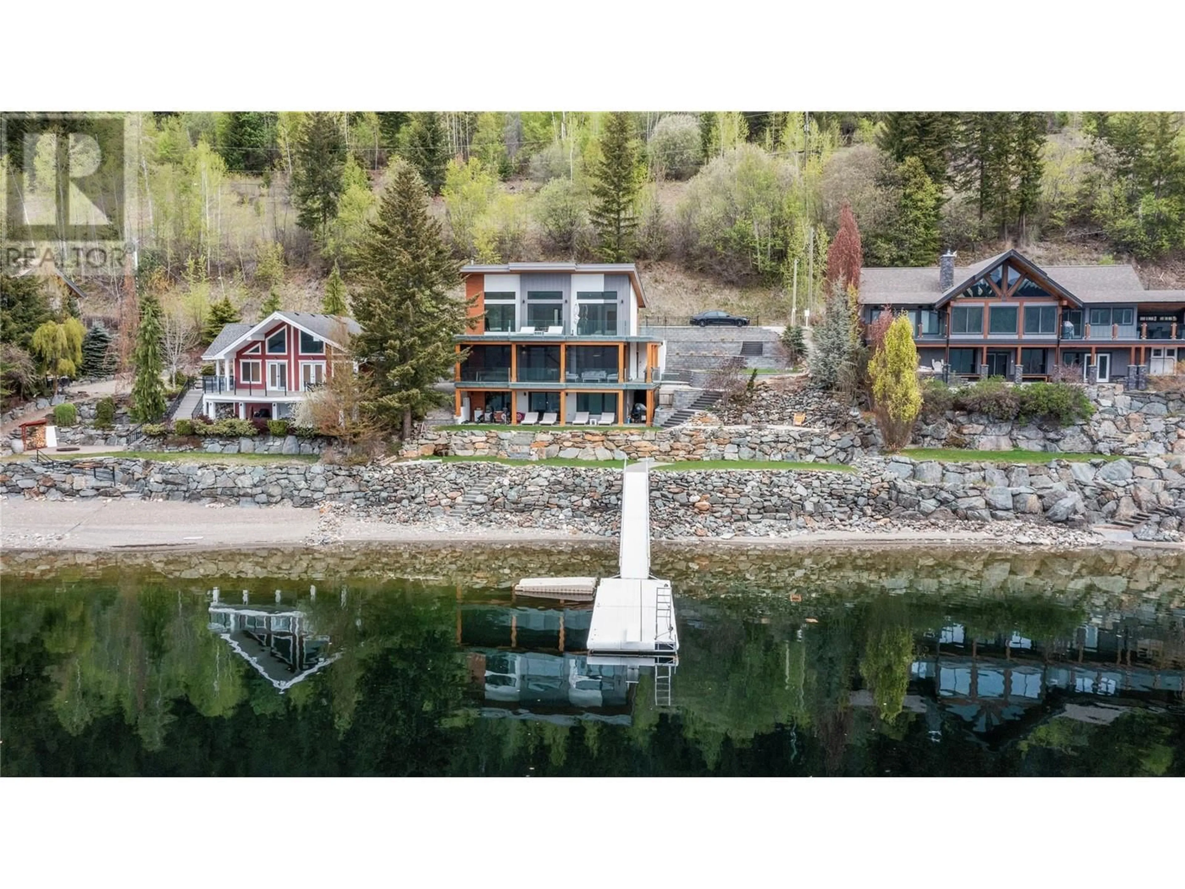 A pic from outside/outdoor area/front of a property/back of a property/a pic from drone, water/lake/river/ocean view for 6 - 8200 SQUILAX ANGLEMONT ROAD, Anglemont British Columbia V0E1M8
