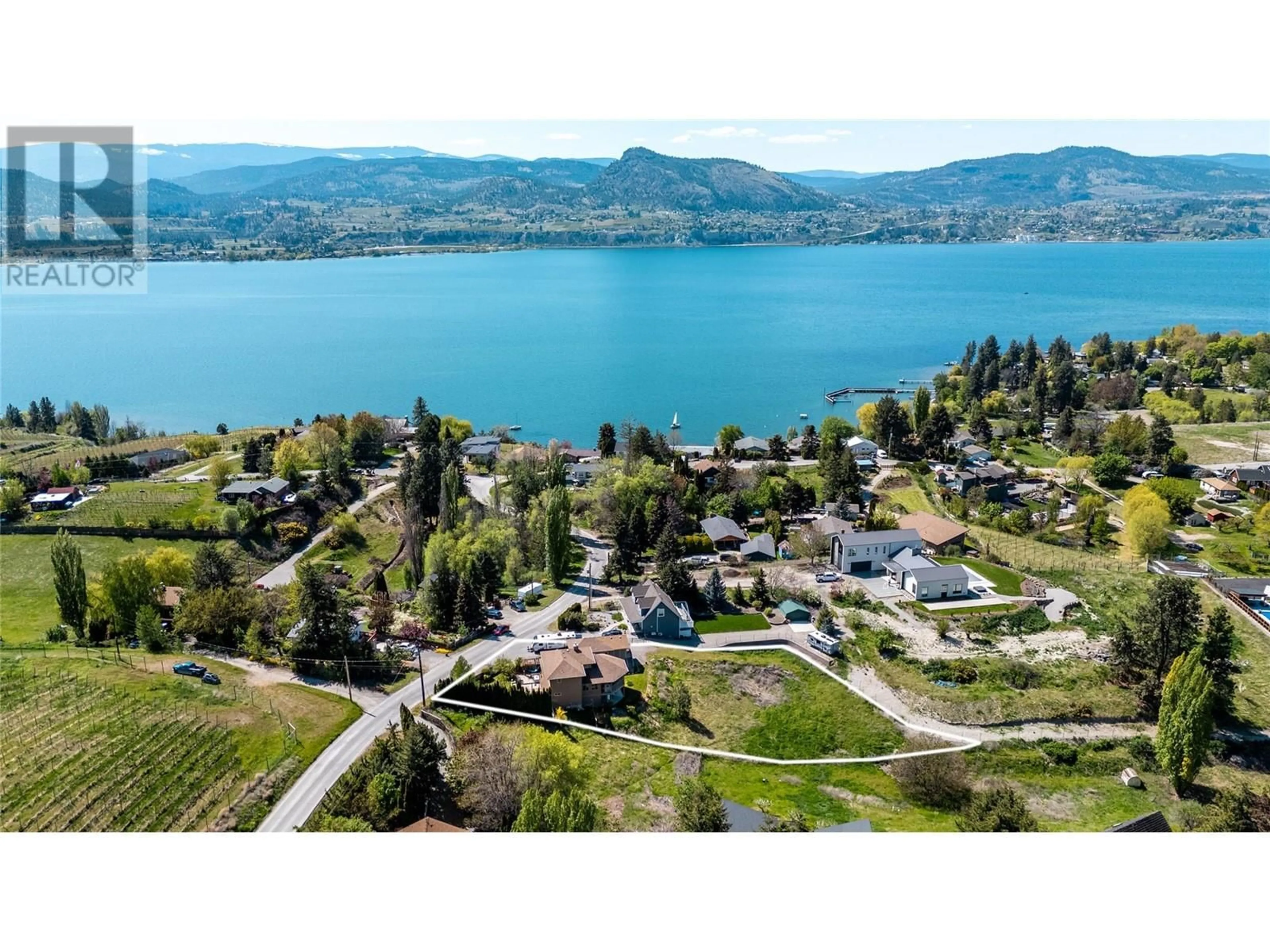 A pic from outside/outdoor area/front of a property/back of a property/a pic from drone, water/lake/river/ocean view for 795 LOWER DEBECK ROAD, Naramata British Columbia V0H1N1