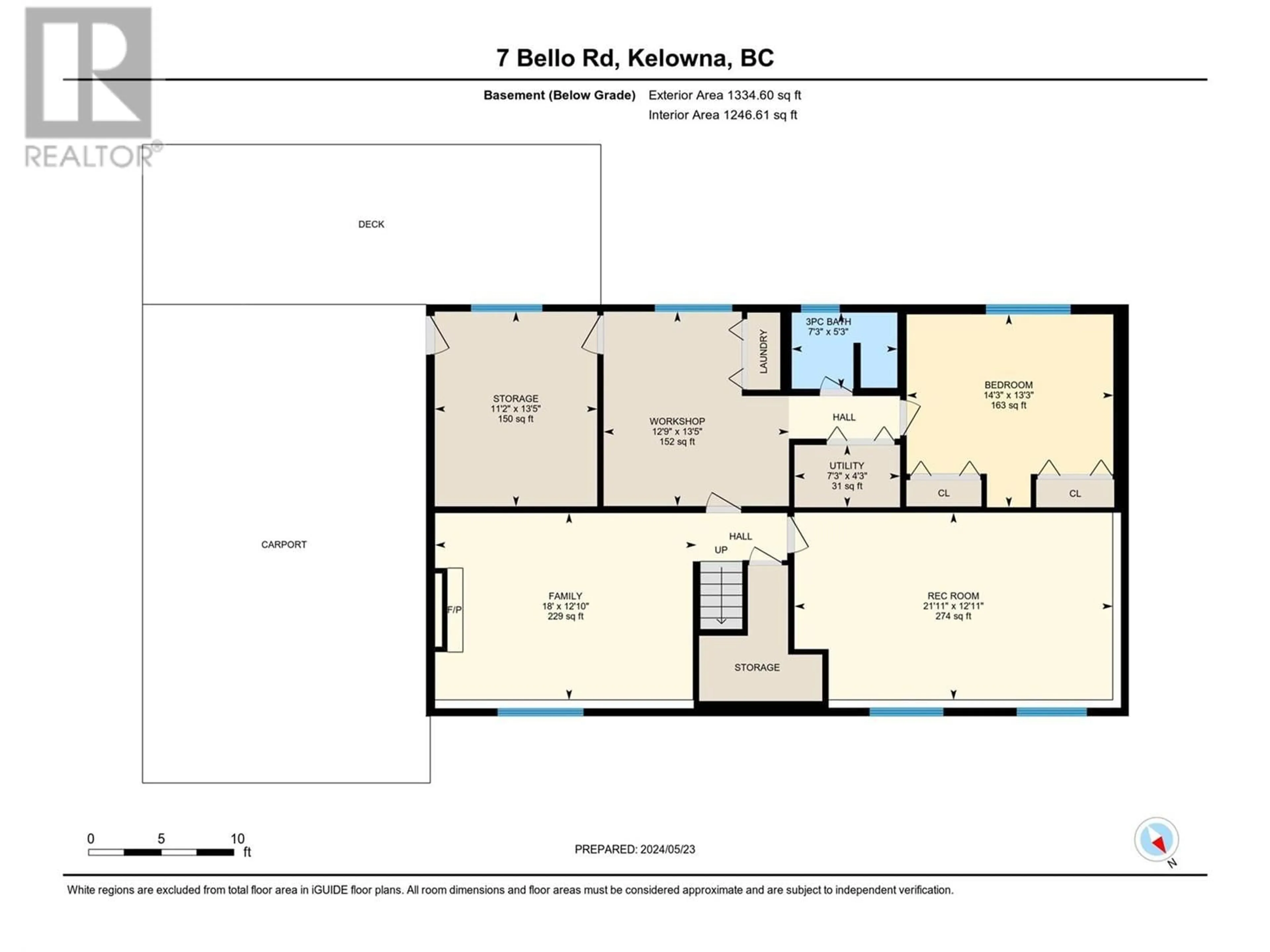 Floor plan for 7 BELLO ROAD, Kelowna British Columbia V1V1B9