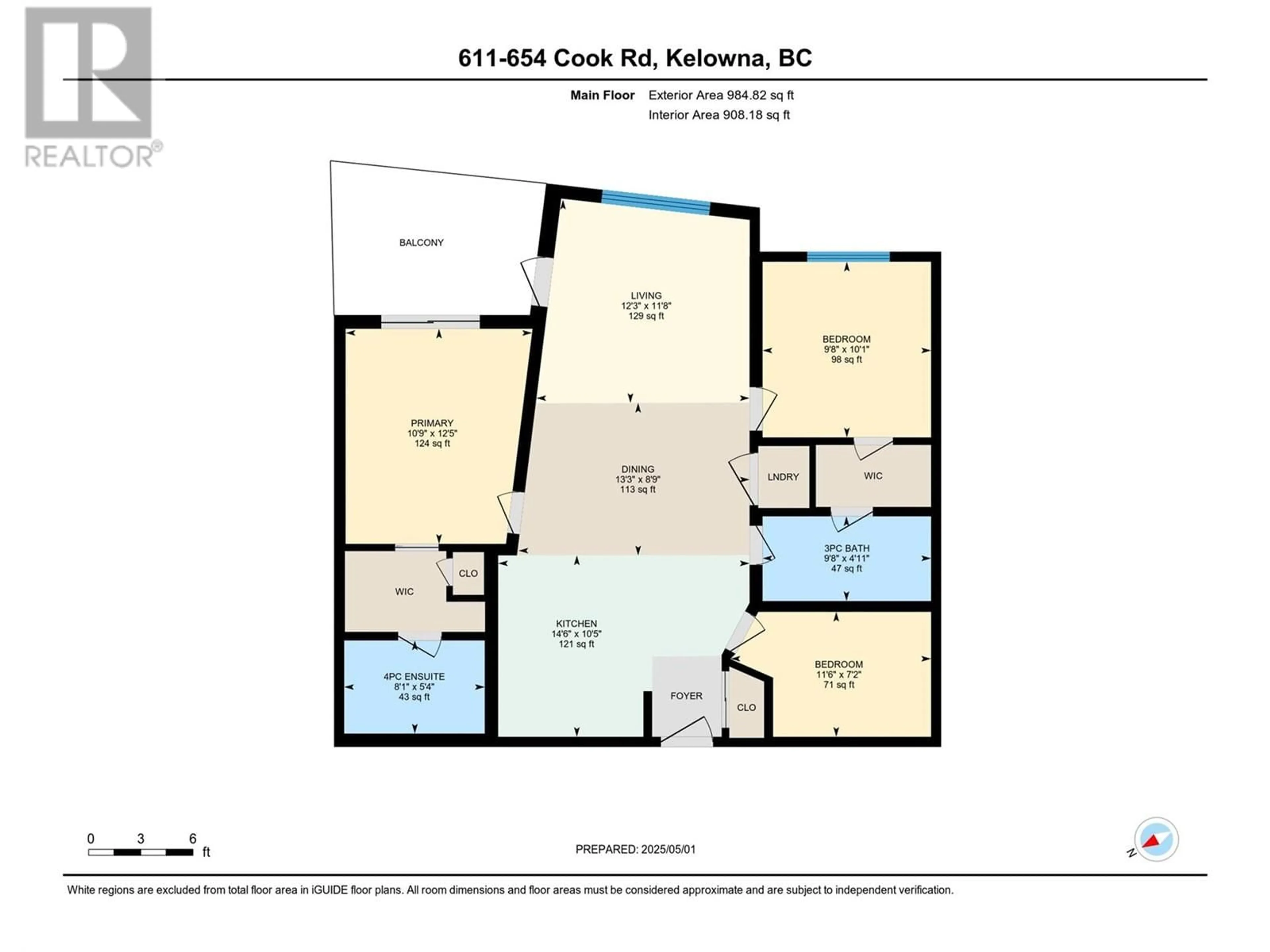 Floor plan for 611 - 654 COOK ROAD, Kelowna British Columbia V1W3G7
