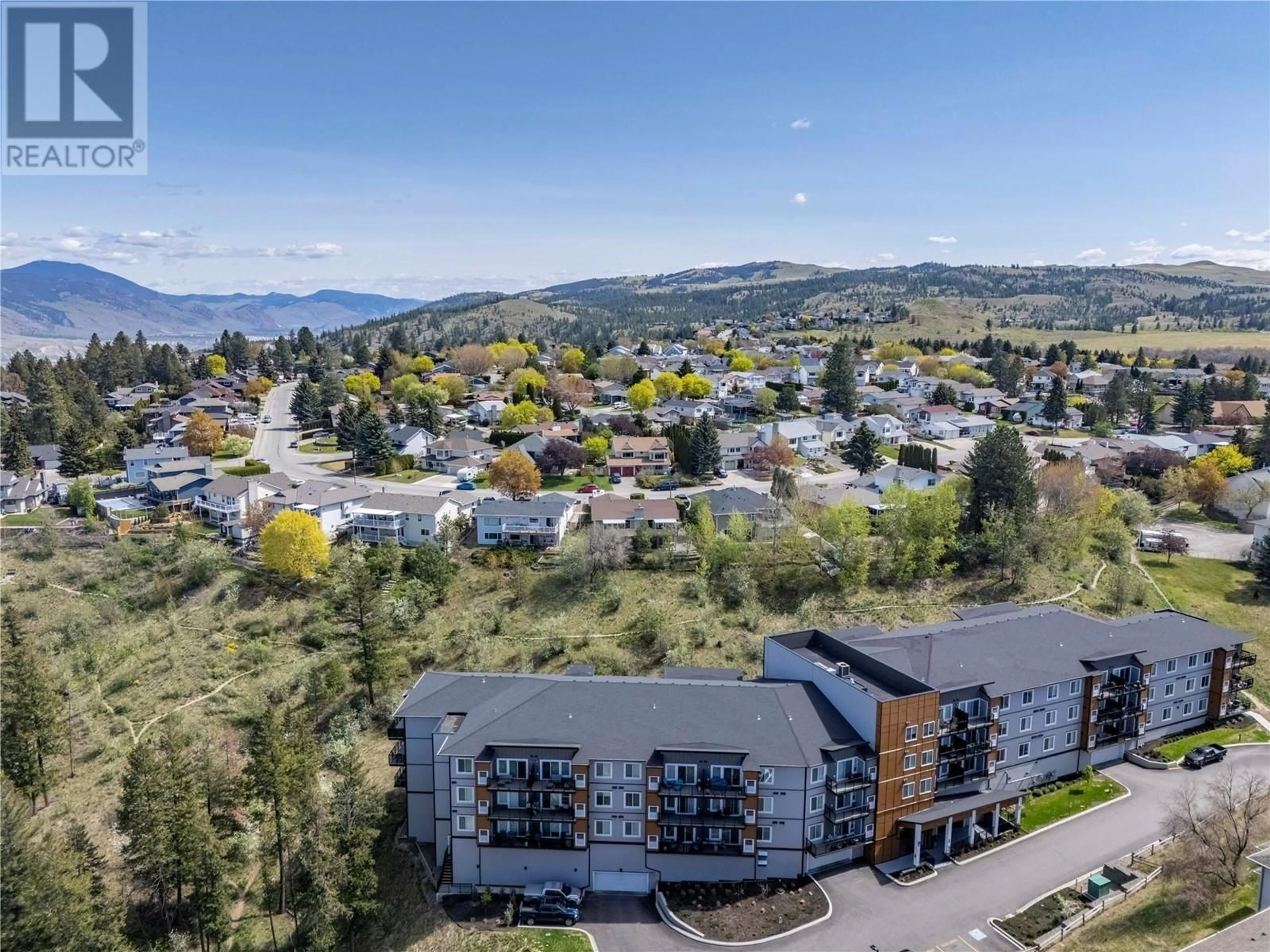 A pic from outside/outdoor area/front of a property/back of a property/a pic from drone, mountain view for 212 - 2046 ROBSON PLACE, Kamloops British Columbia V2E0A5