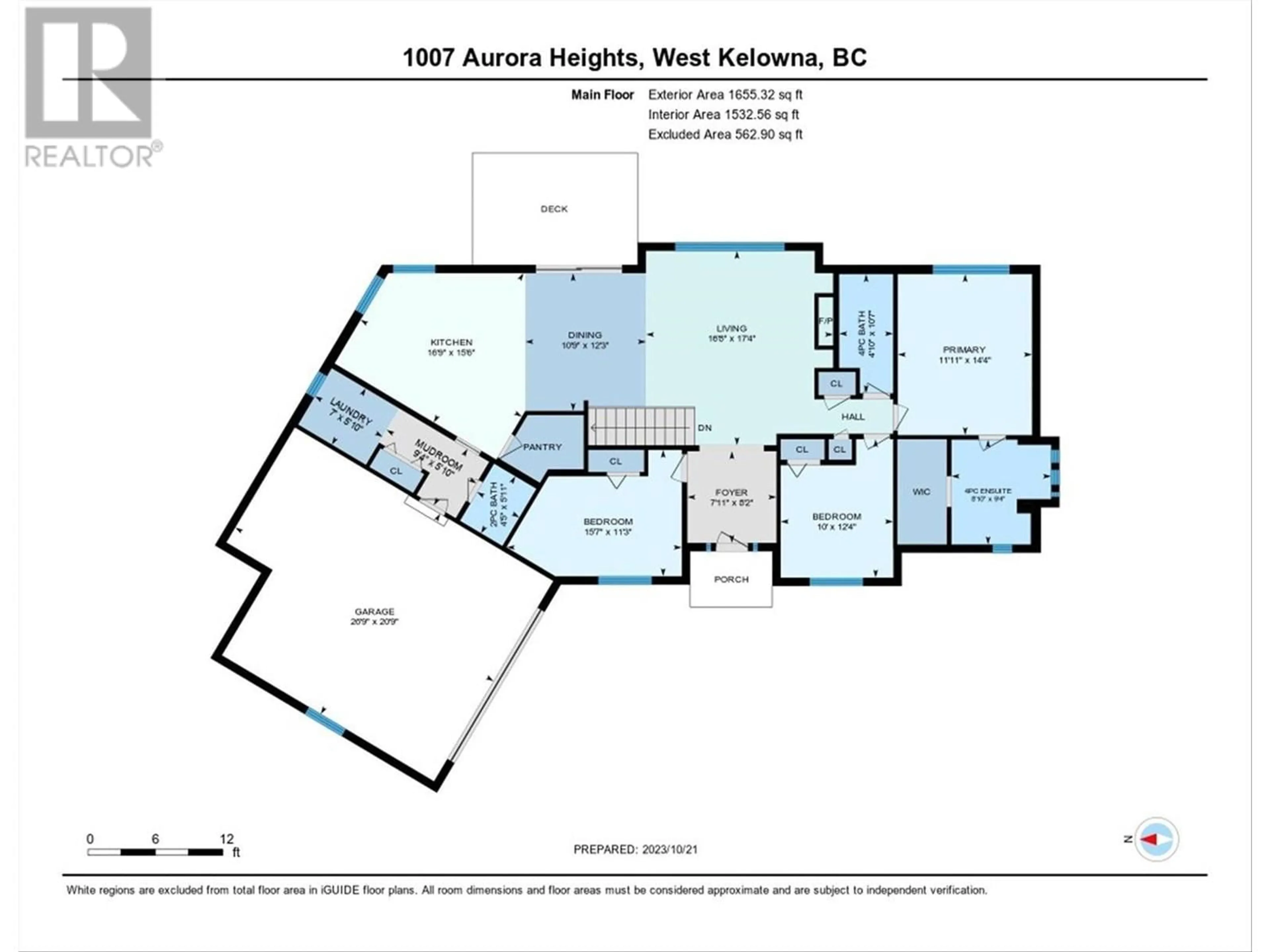 Floor plan for 1007 AURORA HEIGHTS, West Kelowna British Columbia V1Z3N5