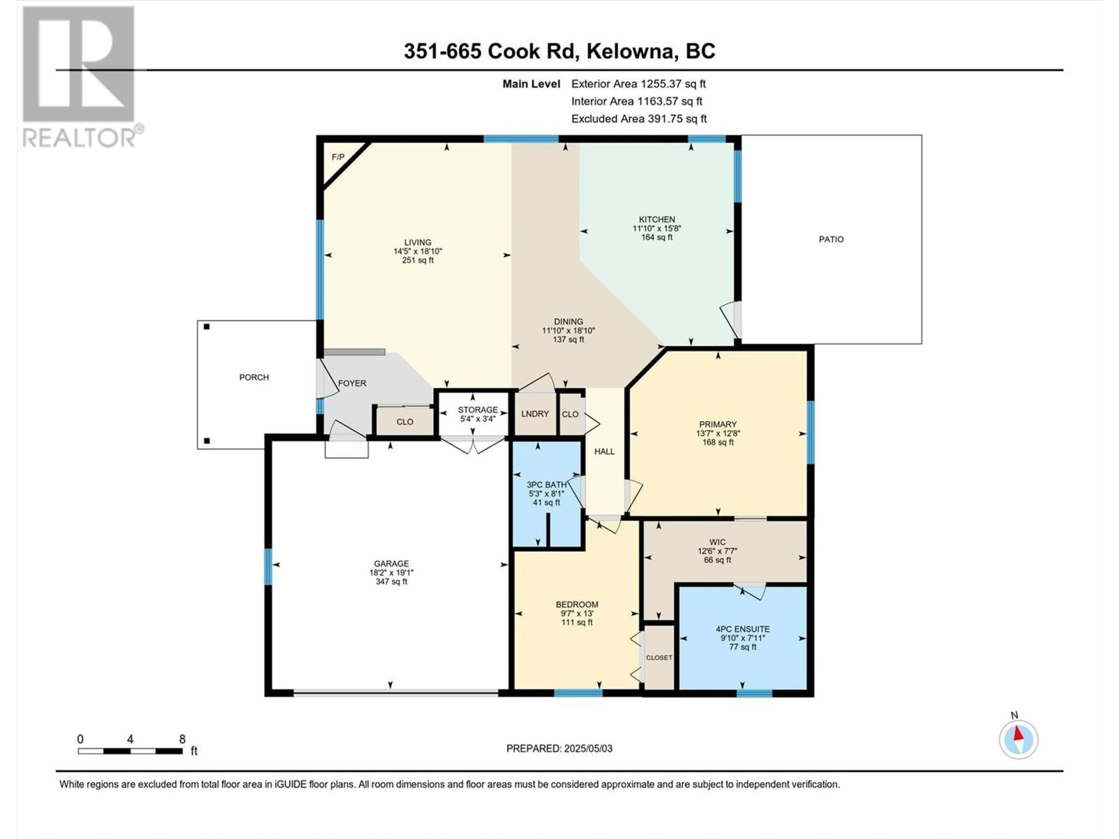 Floor plan for 351 - 665 COOK ROAD, Kelowna British Columbia V1W4T4