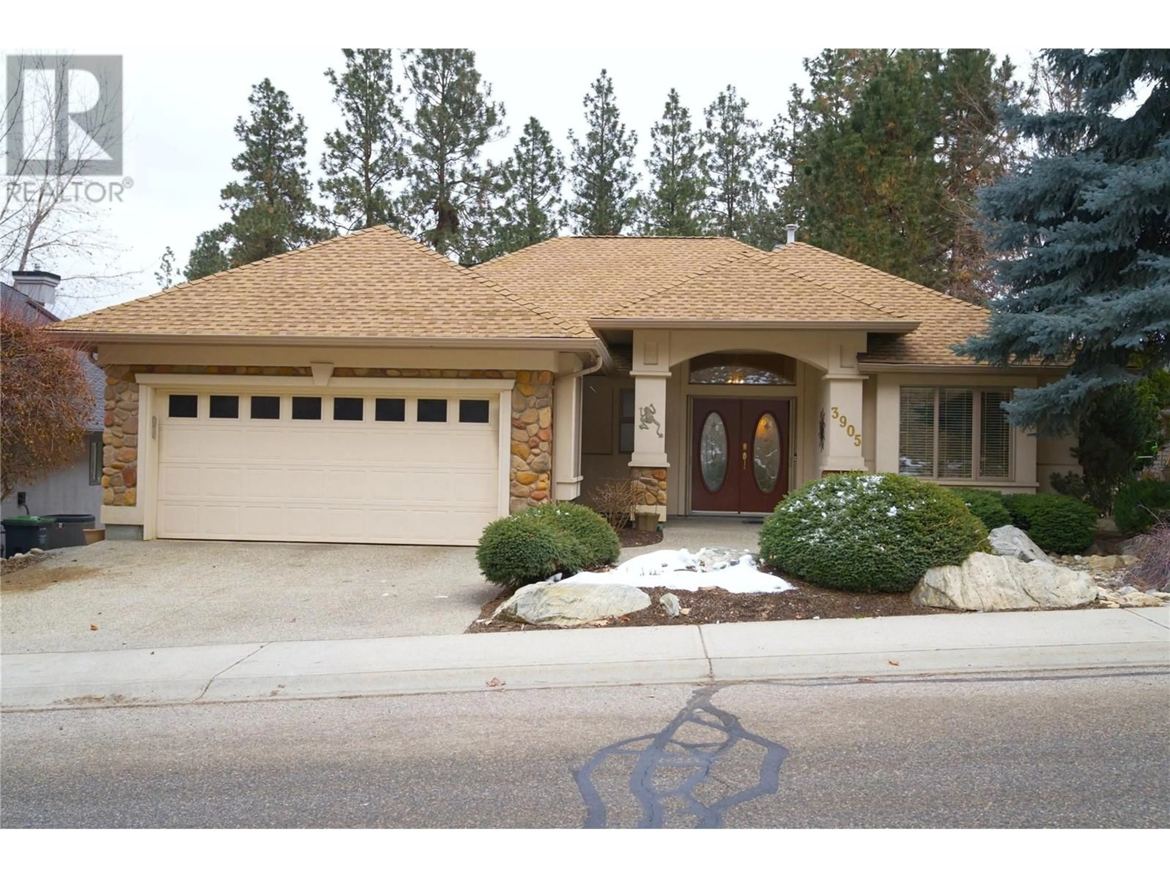 Home with brick exterior material, street for 3905 GALLAGHERS CIRCLE, Kelowna British Columbia V1W3Z9