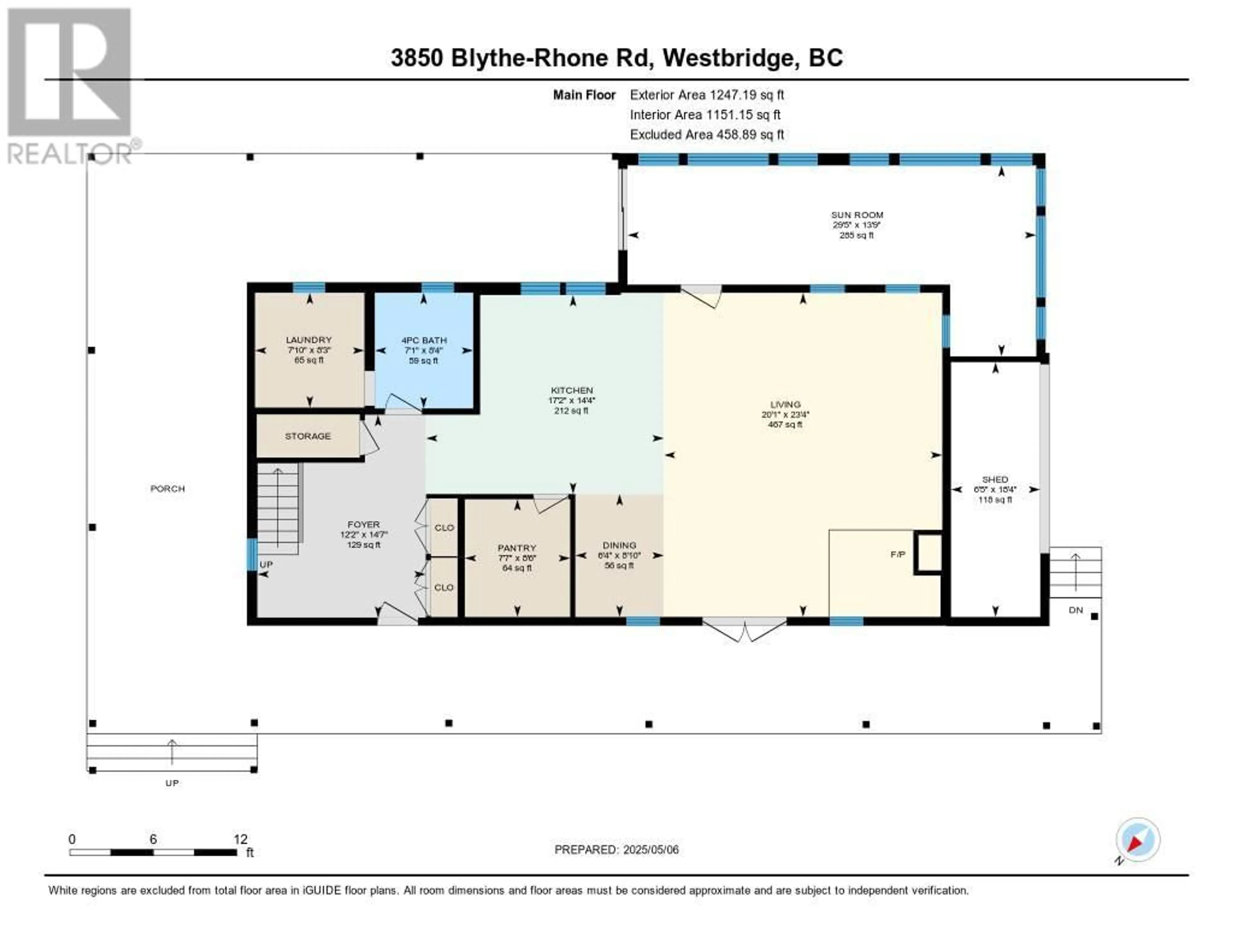 Floor plan for 3850 BLYTHE-RHONE ROAD, Westbridge British Columbia V0H1Y0