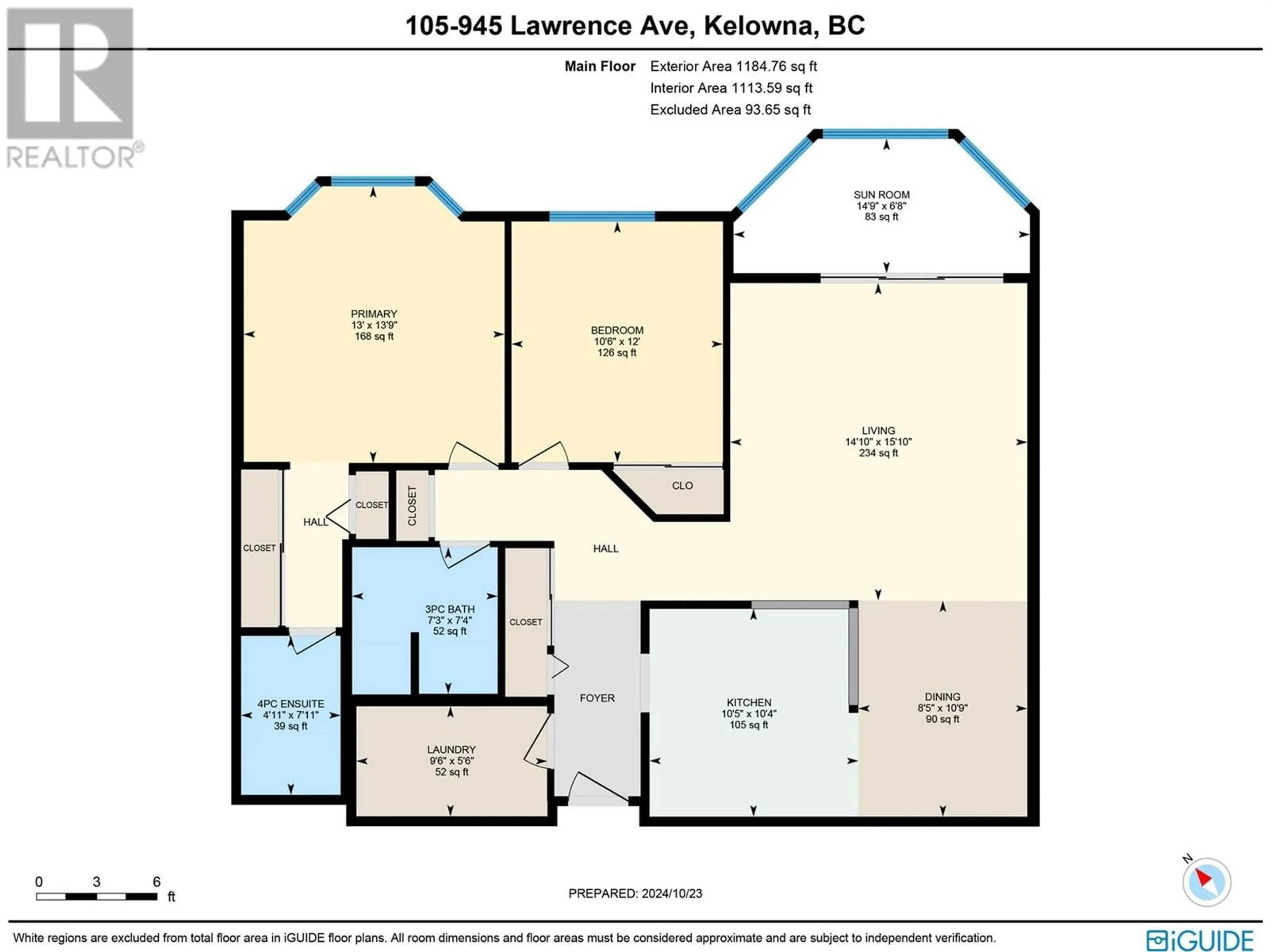 Floor plan for 105 - 945 LAWRENCE AVENUE, Kelowna British Columbia V1Y6M3