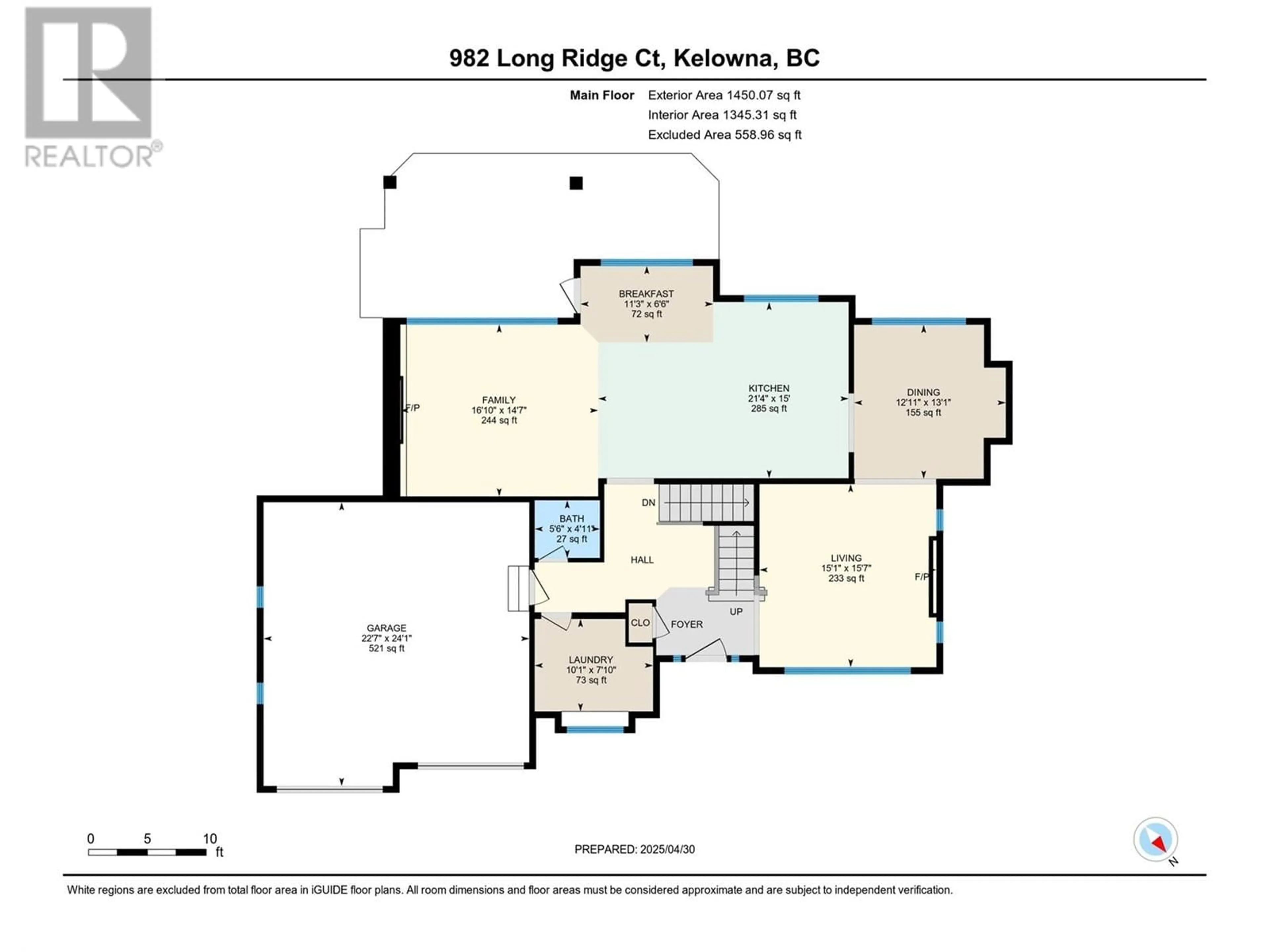Floor plan for 982 LONG RIDGE COURT, Kelowna British Columbia V1V2S1