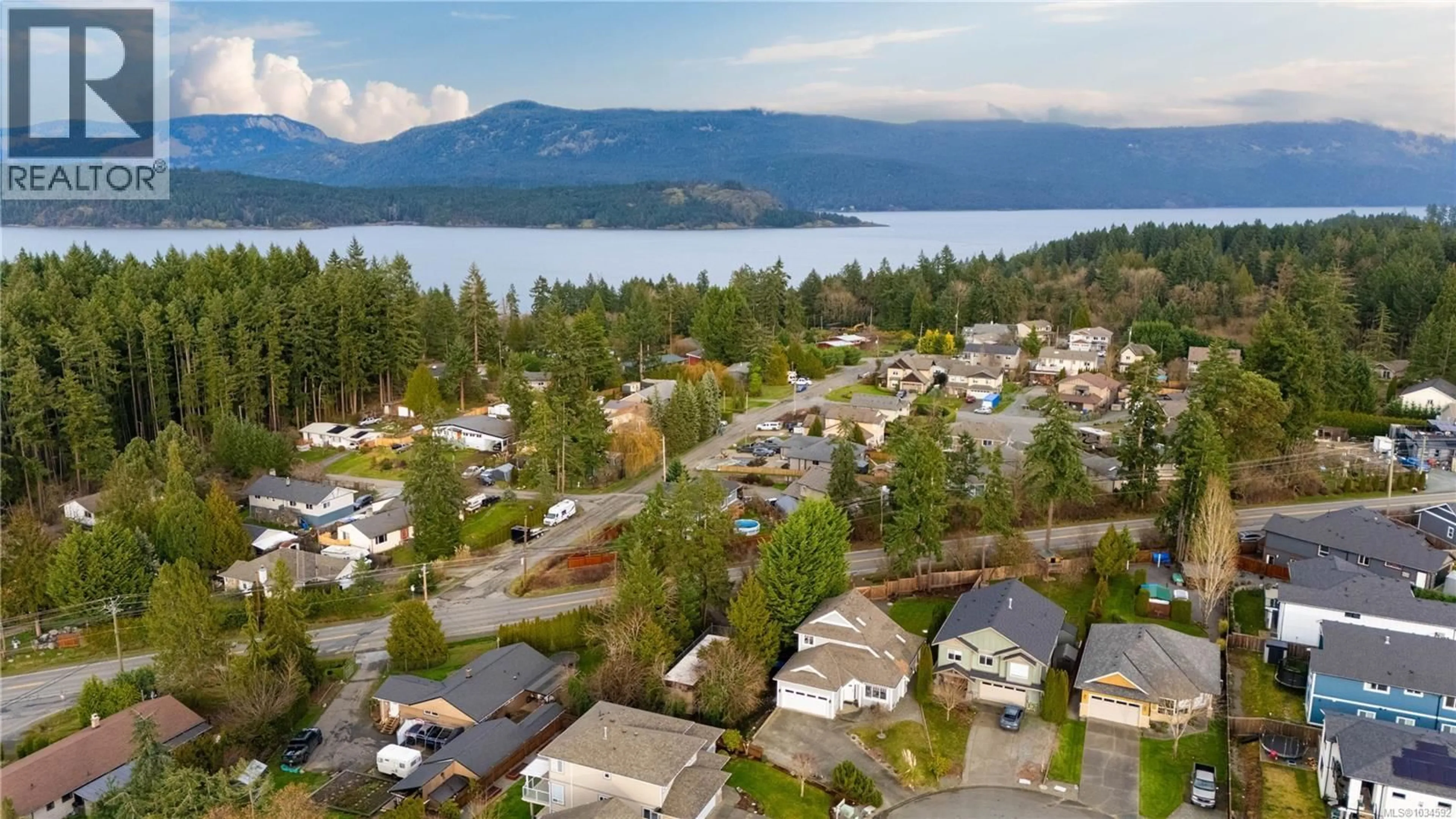 A pic from outside/outdoor area/front of a property/back of a property/a pic from drone, water/lake/river/ocean view for 1595 SIMON PLACE, Cowichan Bay British Columbia V0R1N1
