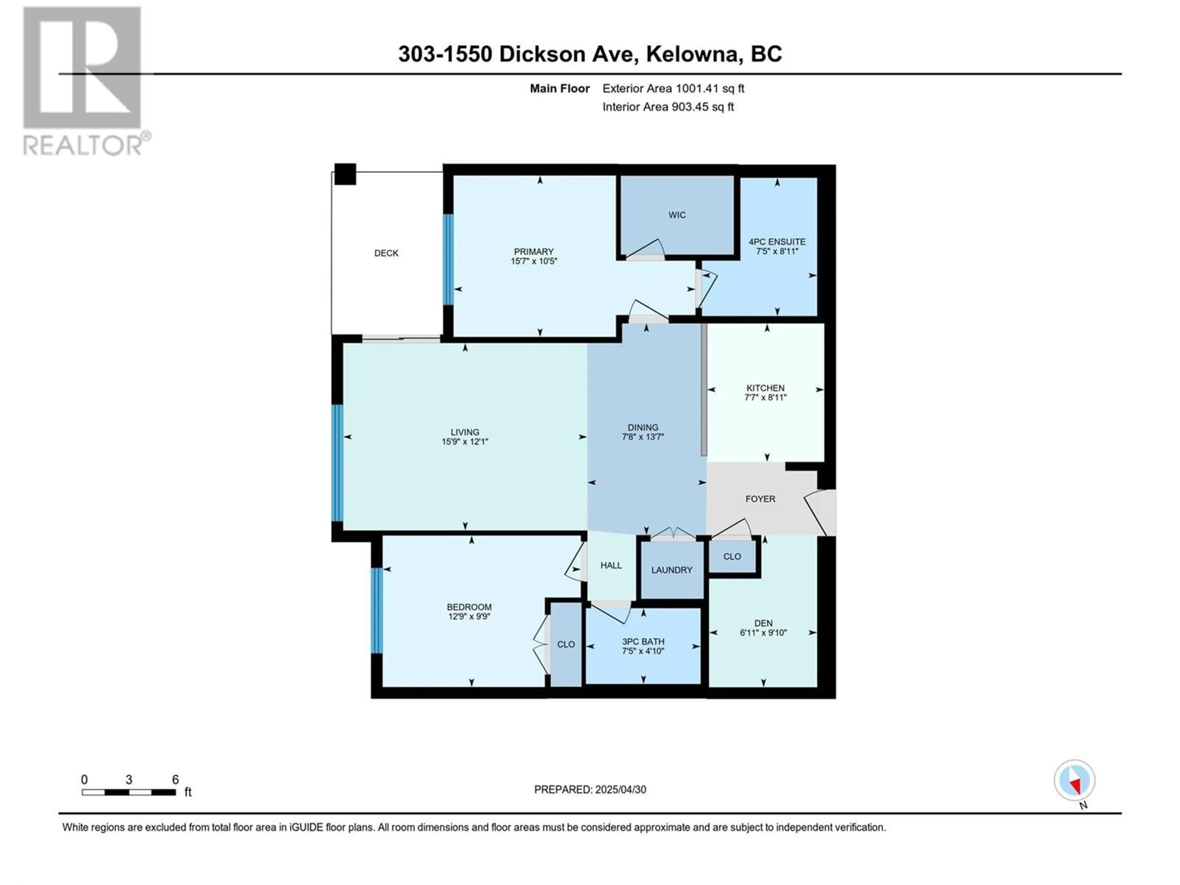 Floor plan for 303 - 1550 DICKSON AVENUE, Kelowna British Columbia V1Y9Y8