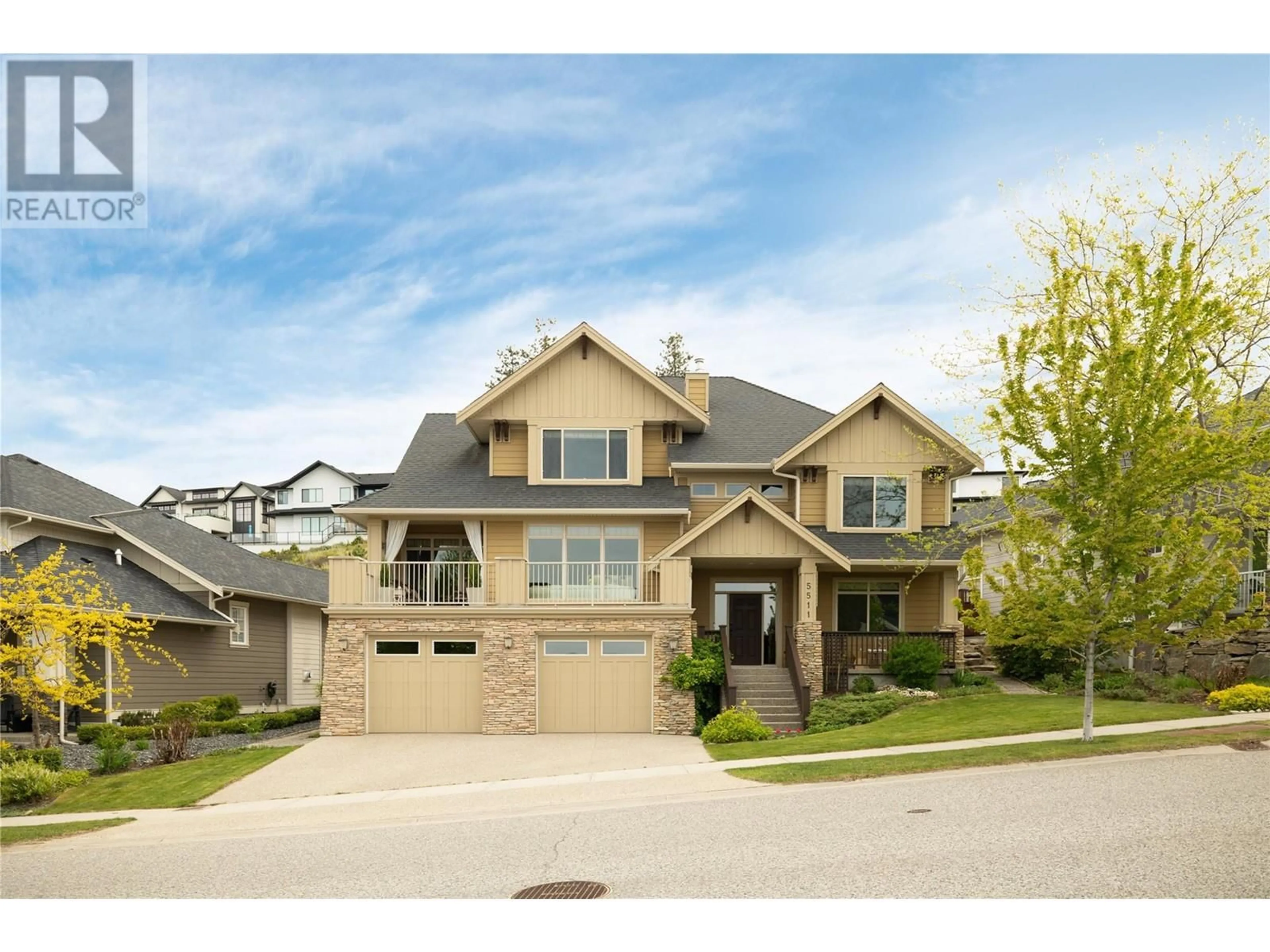 Home with brick exterior material, street for 5511 MOUNTAINSIDE DRIVE, Kelowna British Columbia V1W5G4