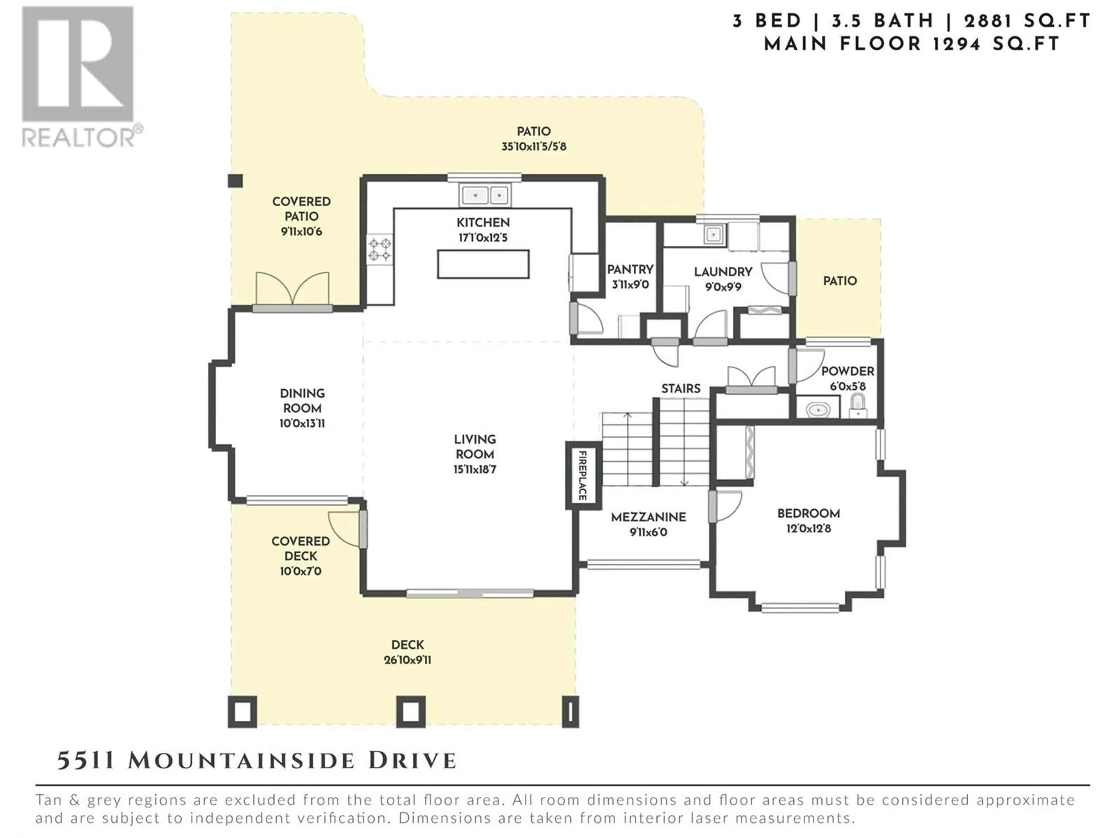 Floor plan for 5511 MOUNTAINSIDE DRIVE, Kelowna British Columbia V1W5G4