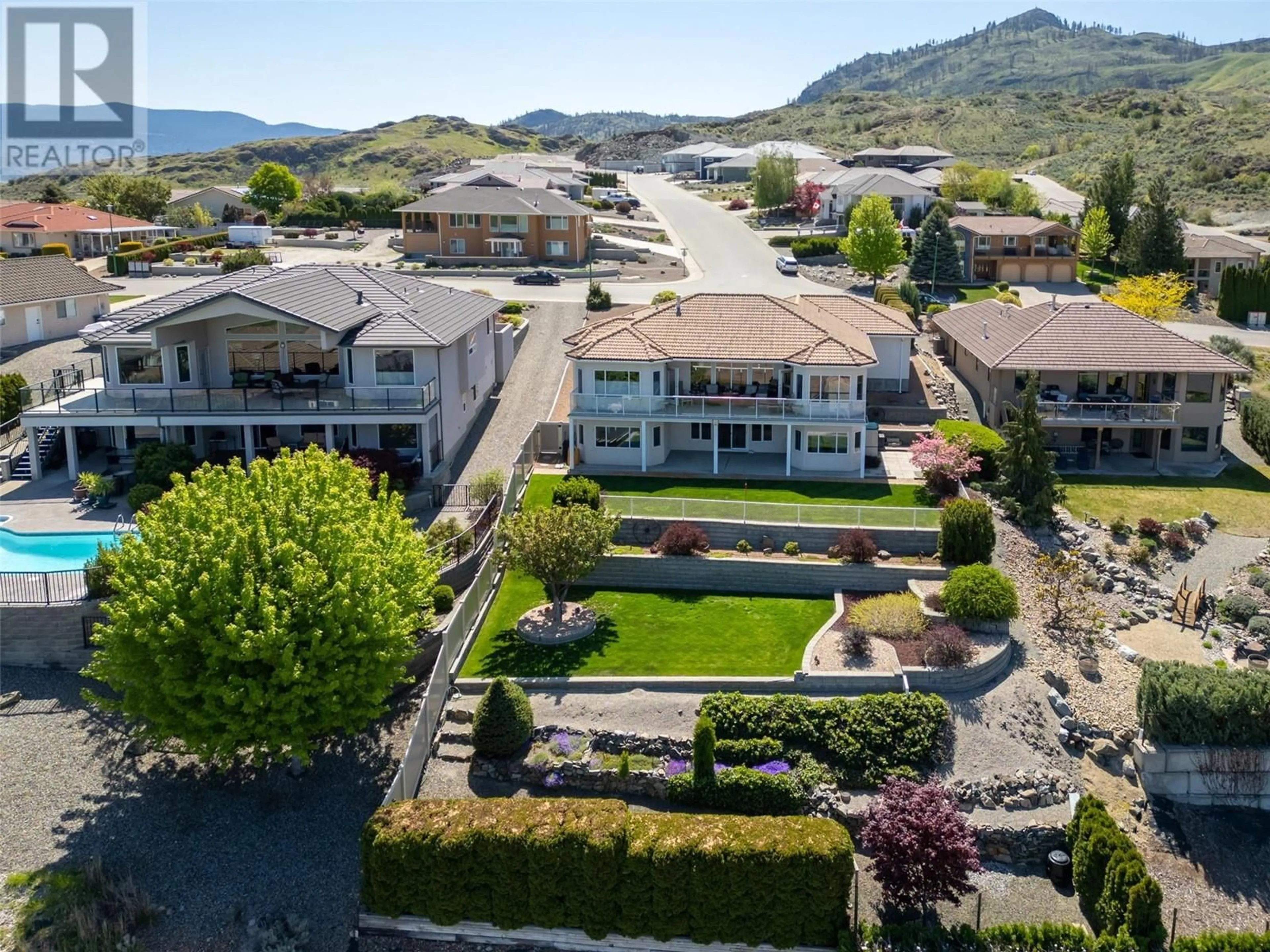 A pic from outside/outdoor area/front of a property/back of a property/a pic from drone, mountain view for 11909 OLYMPIC VIEW DRIVE, Osoyoos British Columbia V0H1V4