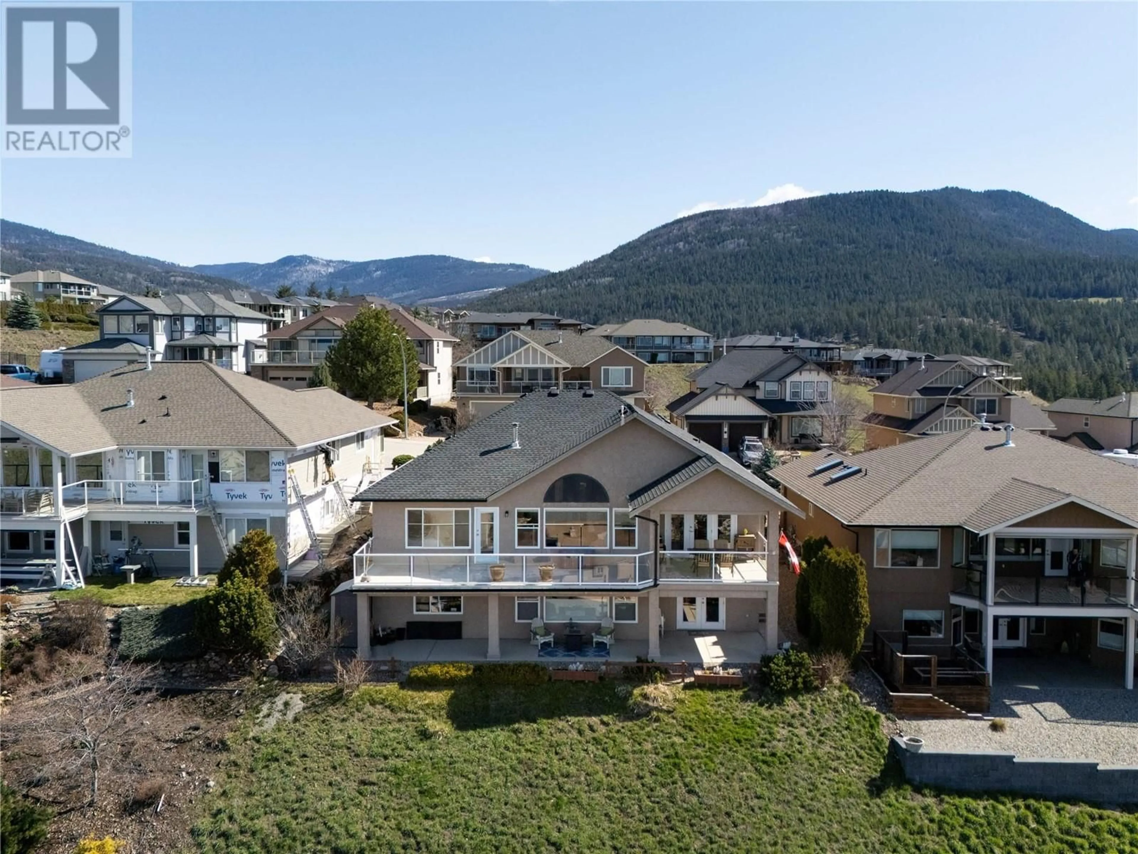 A pic from outside/outdoor area/front of a property/back of a property/a pic from drone, mountain view for 1417 COPPER MOUNTAIN COURT, Vernon British Columbia V1B3Y7