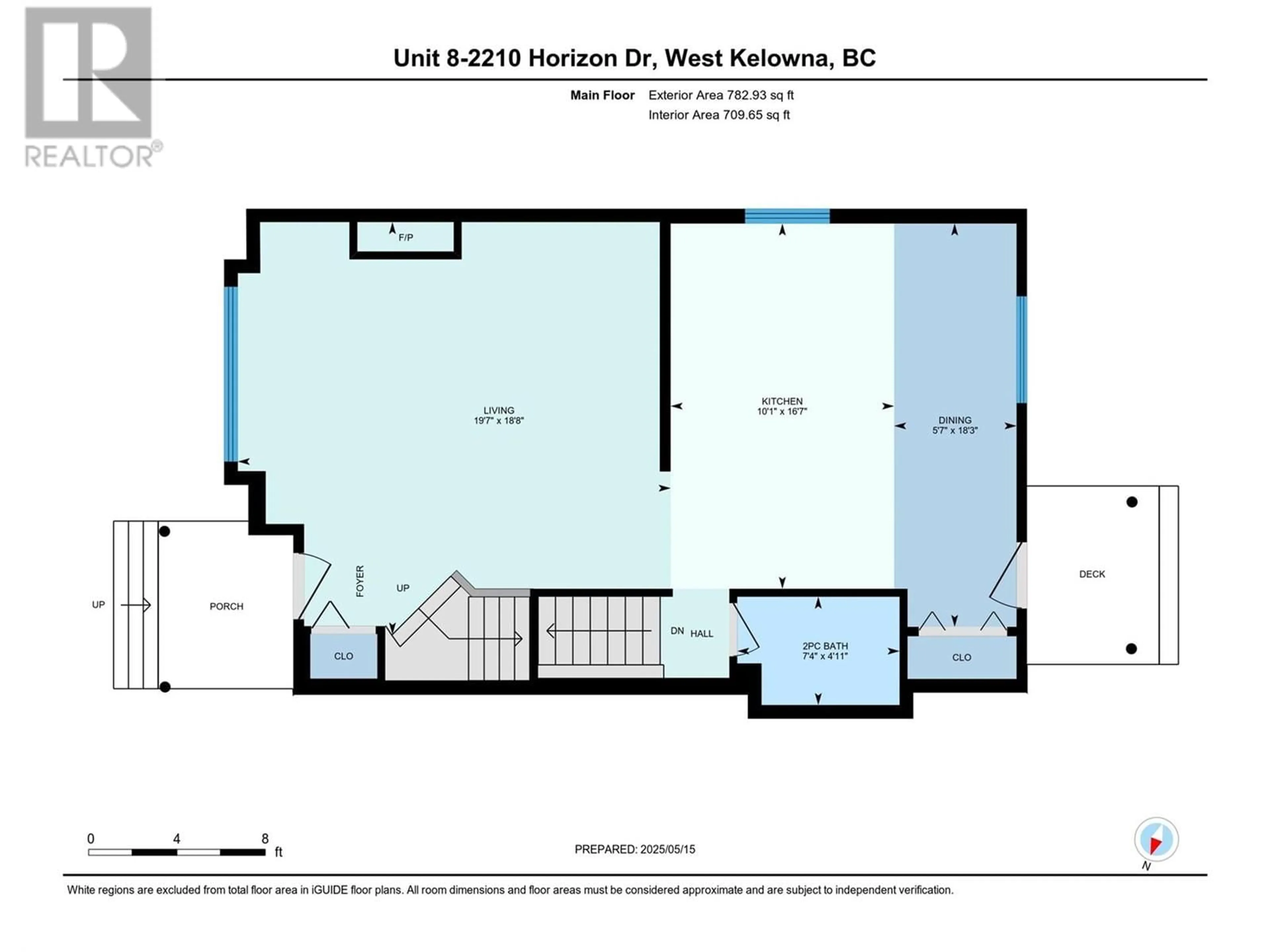 Floor plan for 8 - 2210 HORIZON DRIVE, West Kelowna British Columbia V1Z3L4