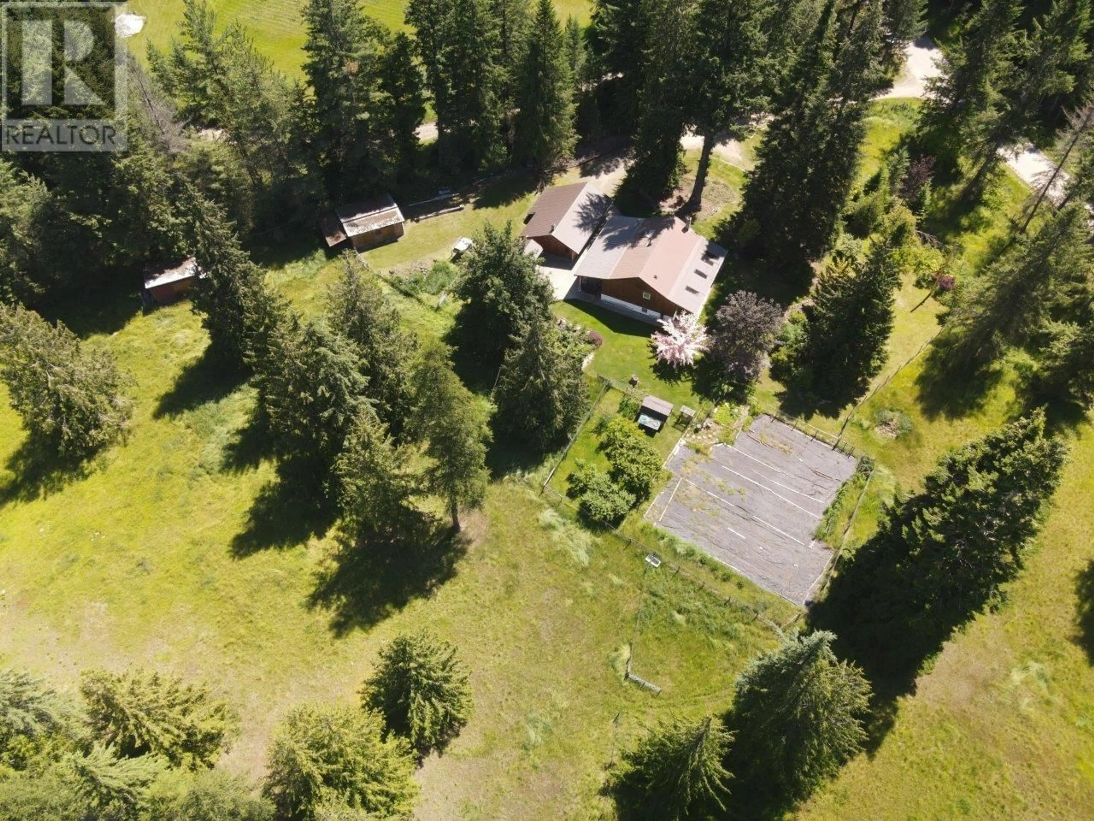 A pic from outside/outdoor area/front of a property/back of a property/a pic from drone, forest/trees view for 7047 HARROP-PROCTER ROAD, Harrop British Columbia V1L6R3