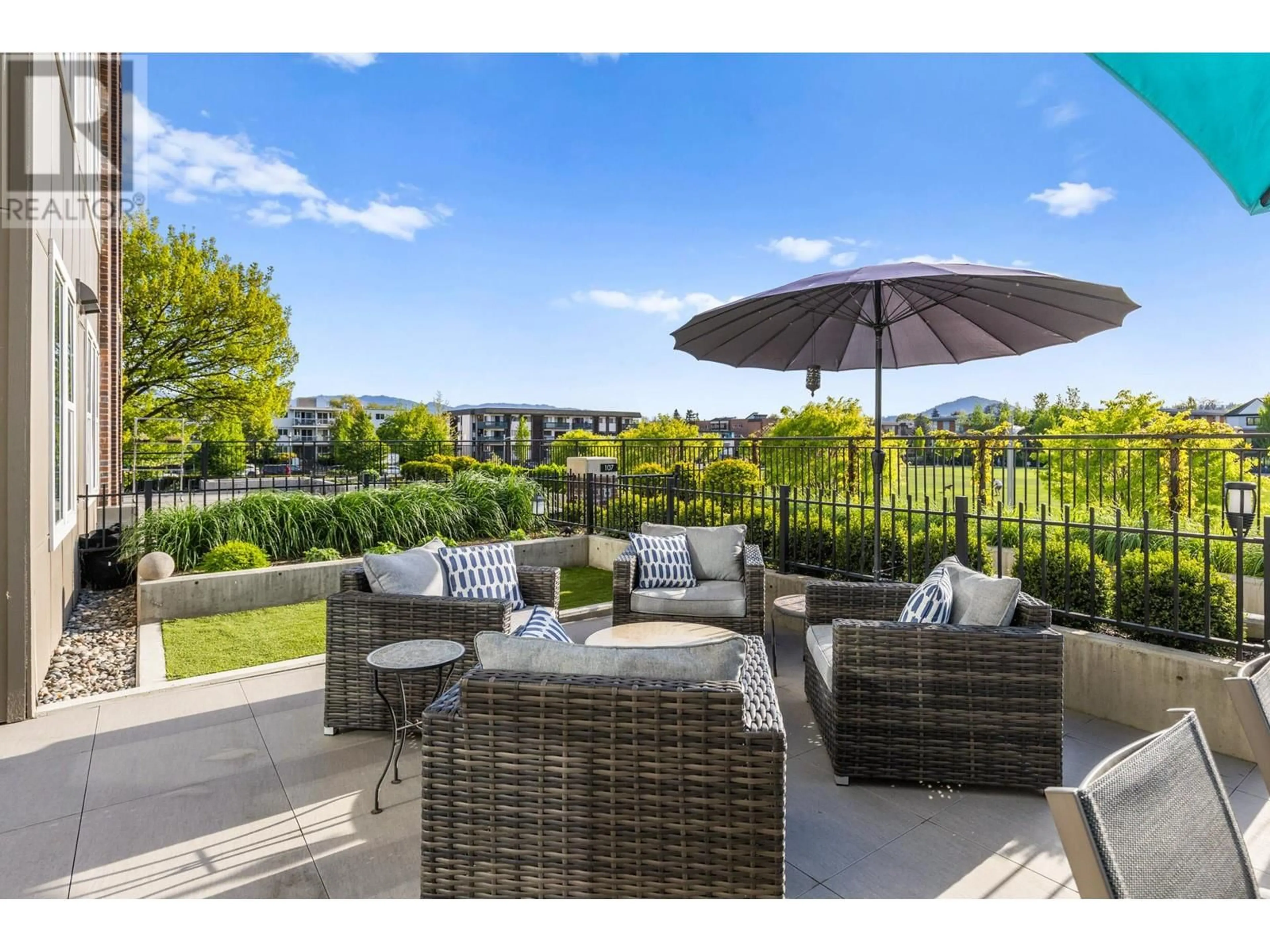 Patio, water/lake/river/ocean view for 108 - 1800 RICHTER STREET, Kelowna British Columbia V1Y2M6