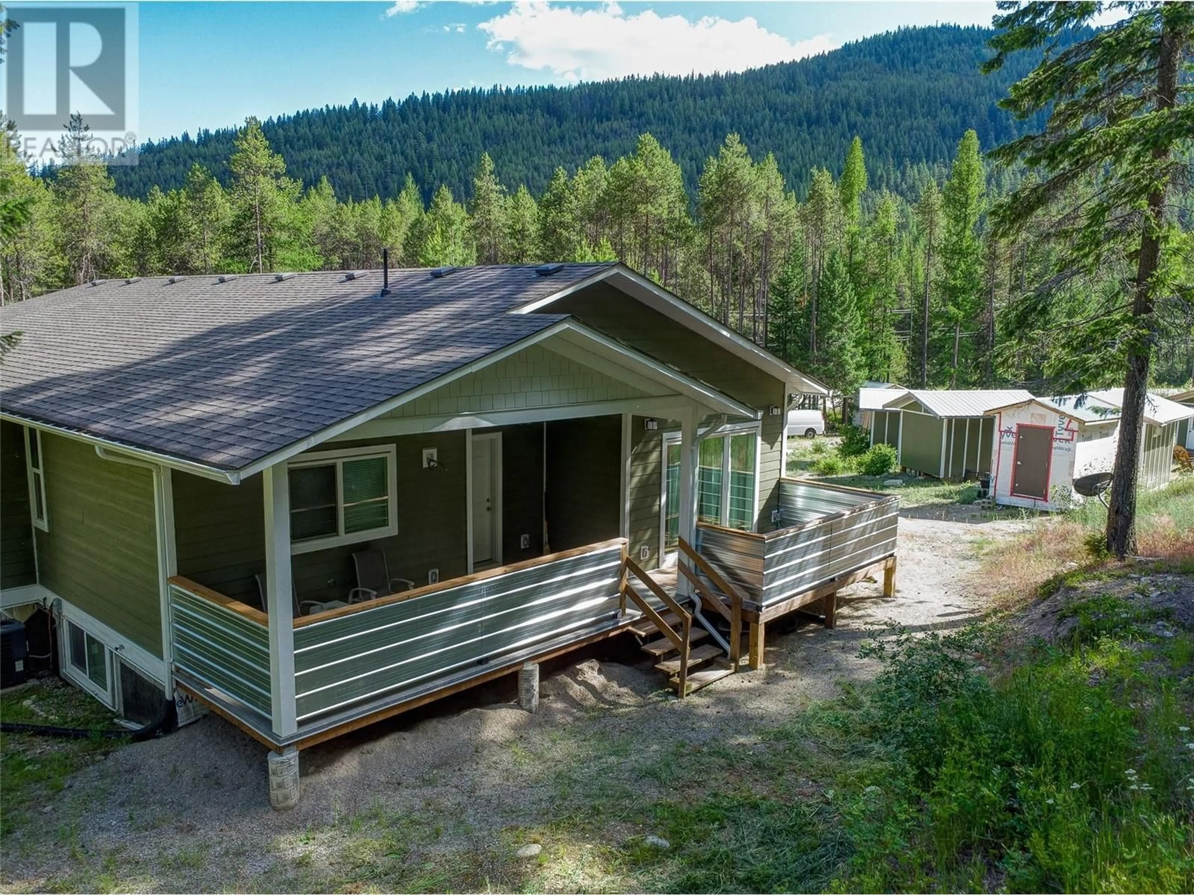 A pic from outside/outdoor area/front of a property/back of a property/a pic from drone, unknown for 4820 HIGHWAY 33 OTHER, Beaverdell British Columbia V0H1A0