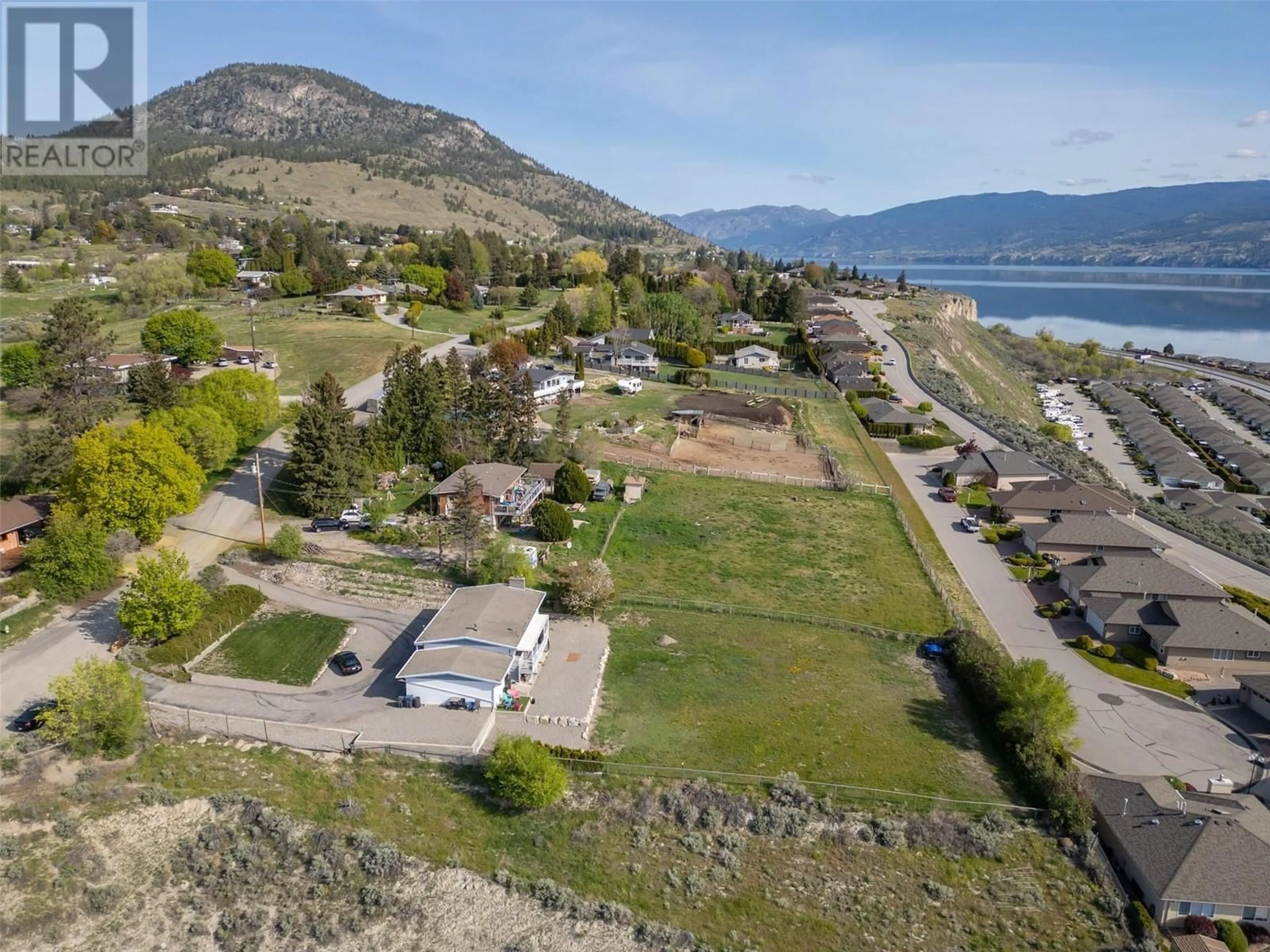 A pic from outside/outdoor area/front of a property/back of a property/a pic from drone, water/lake/river/ocean view for 1407 SPARTON DRIVE, Penticton British Columbia V2A8Z5
