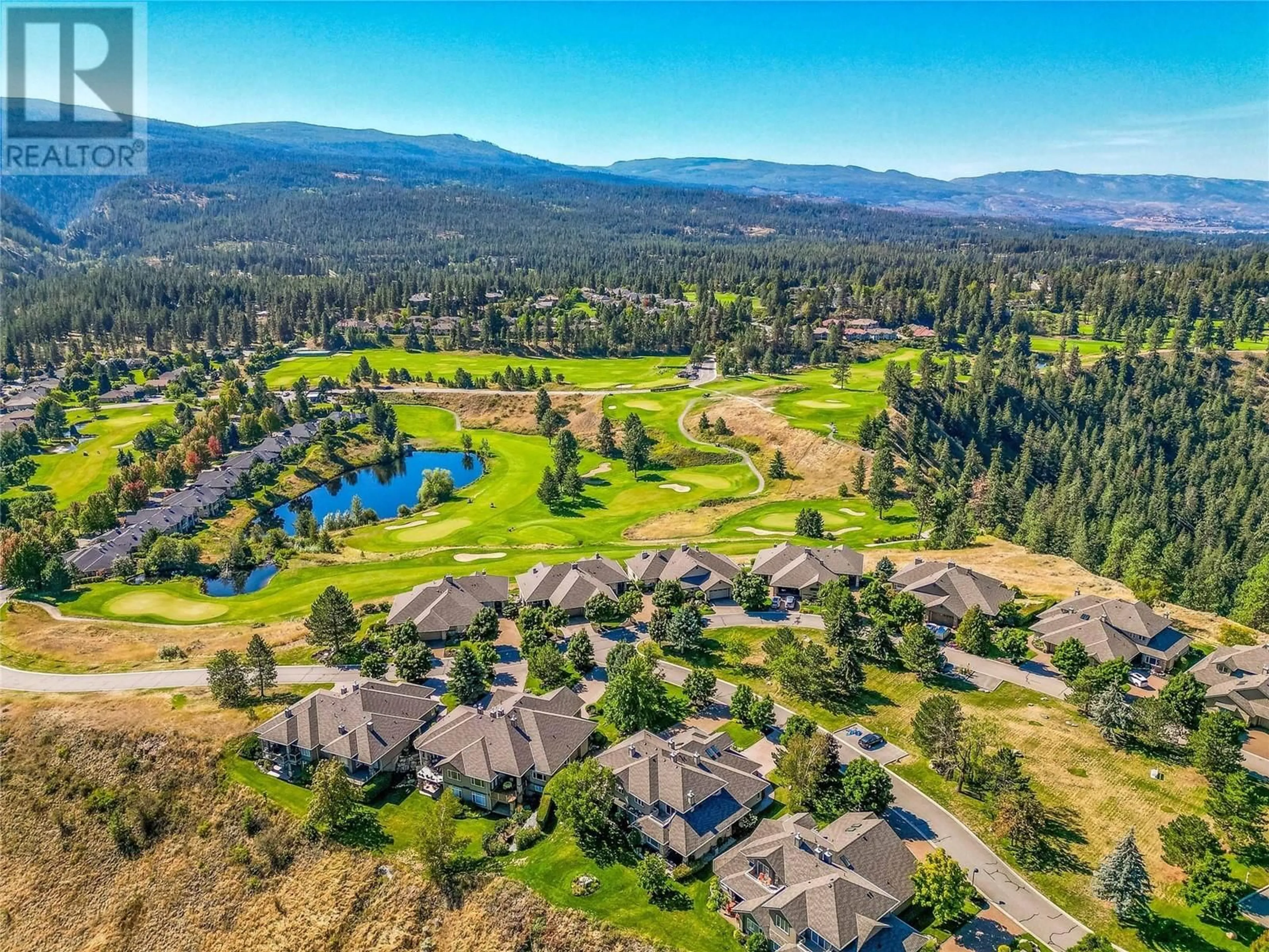 A pic from outside/outdoor area/front of a property/back of a property/a pic from drone, mountain view for 30 - 3800 GALLAGHERS PINNACLE WAY, Kelowna British Columbia V1W3Z8