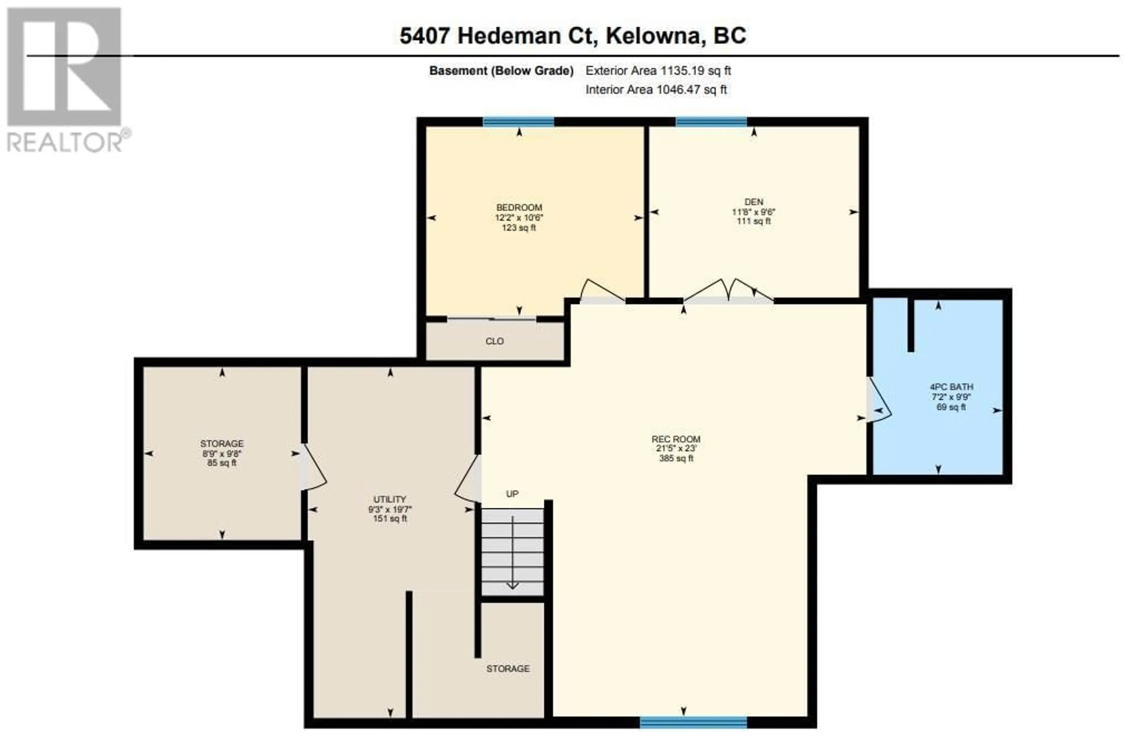 Floor plan for 5407 HEDEMAN COURT, Kelowna British Columbia V1W5A3