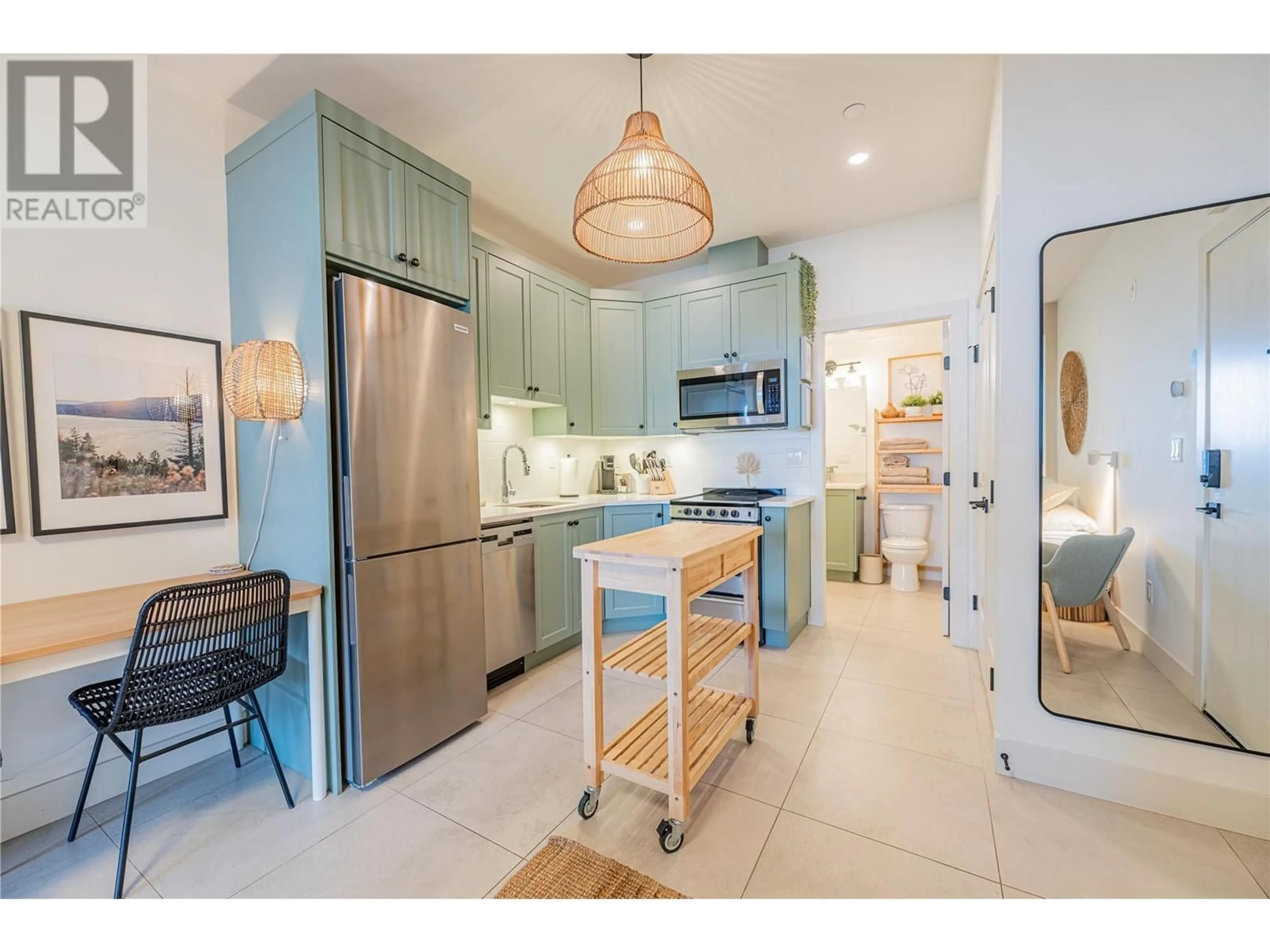 Open concept kitchen, ceramic/tile floor for 110 - 3475 GRANITE CLOSE, Kelowna British Columbia V1V0B9