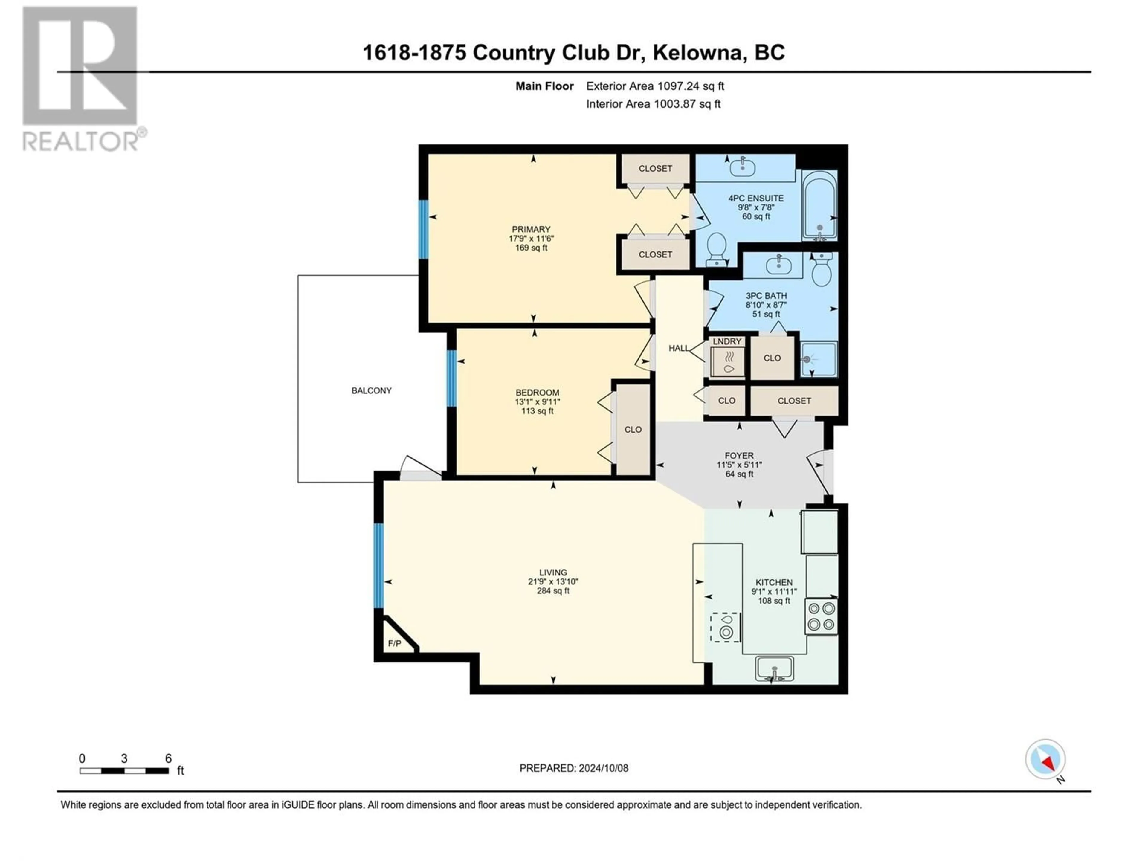 Floor plan for 1618 - 1875 COUNTRY CLUB DRIVE, Kelowna British Columbia V1V2W7