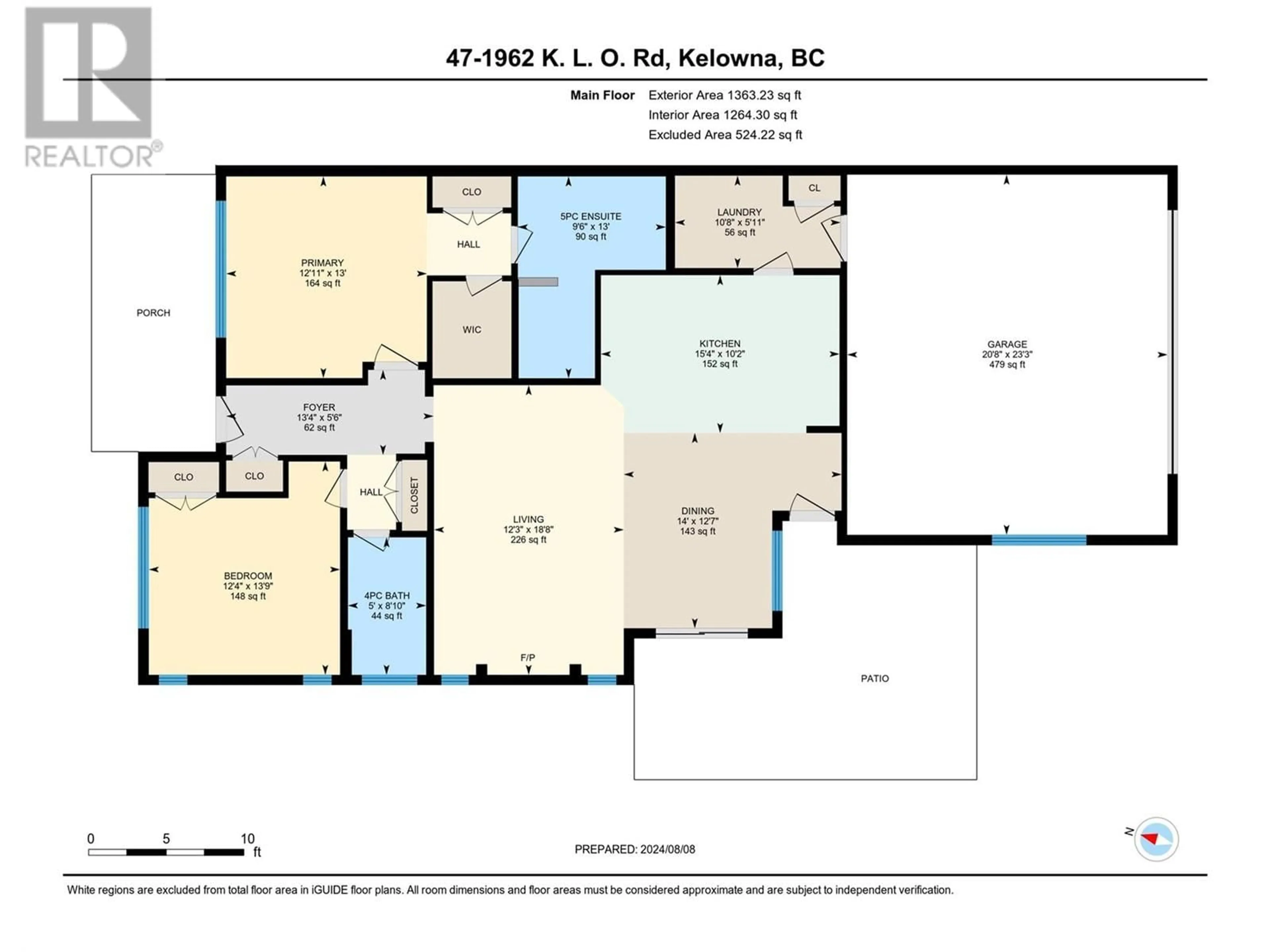 Floor plan for 47 - 1960 KLO ROAD, Kelowna British Columbia V1W5L2