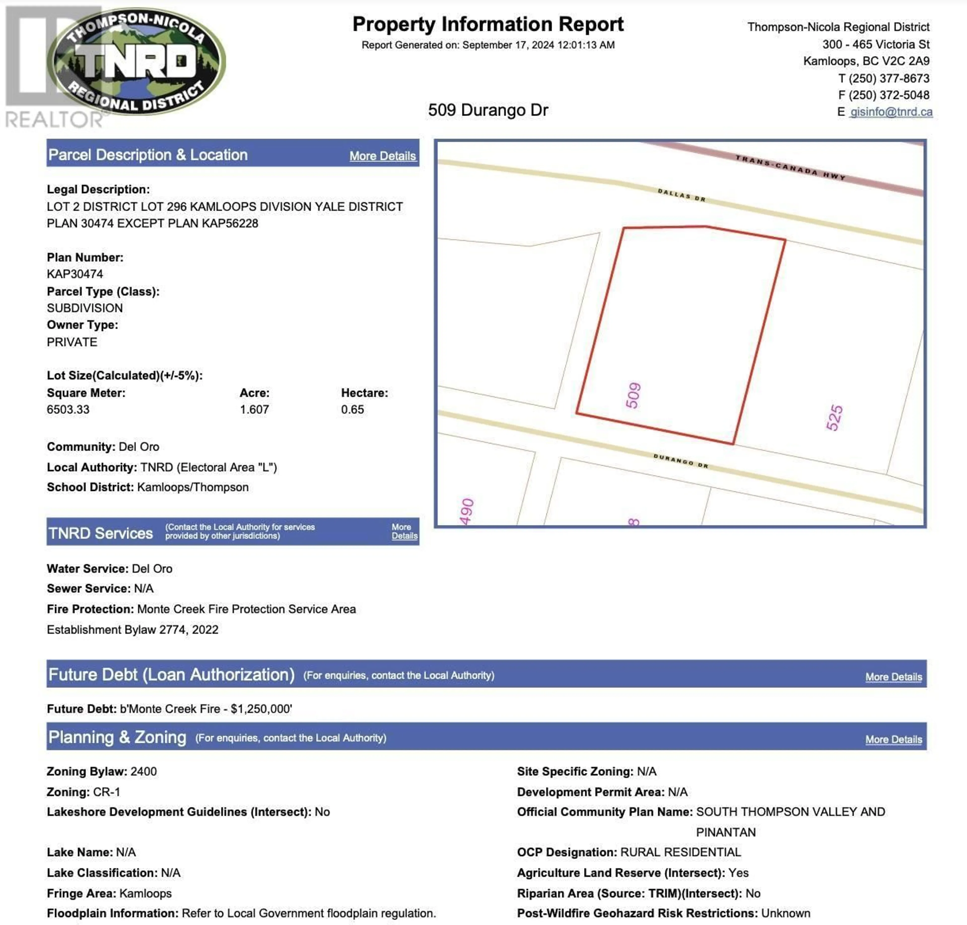 Floor plan for 509 DURANGO DRIVE, Kamloops British Columbia V2C6Y5