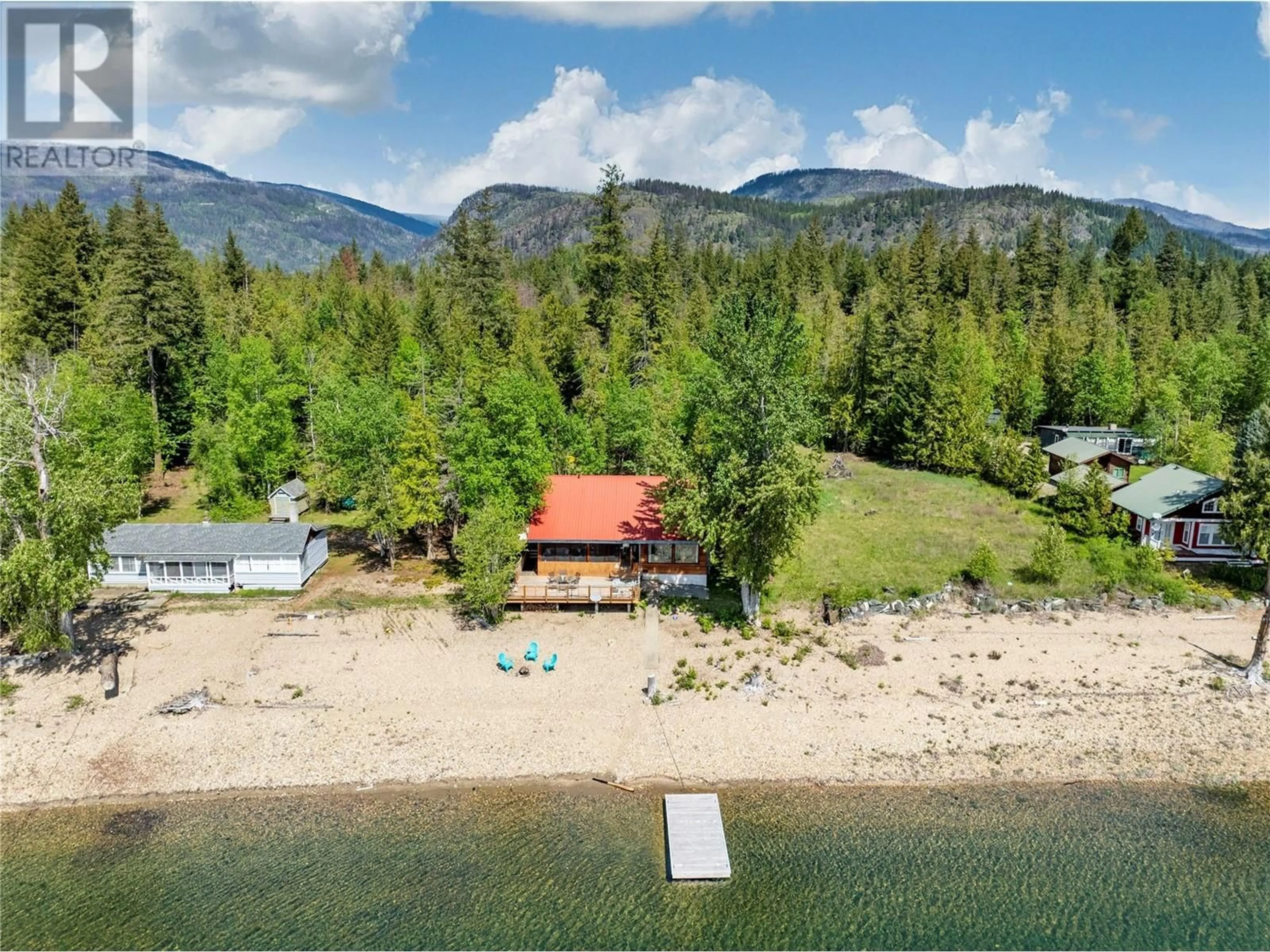 A pic from outside/outdoor area/front of a property/back of a property/a pic from drone, water/lake/river/ocean view for 4006 EXPRESS POINT ROAD, Scotch Creek British Columbia V0E1M5