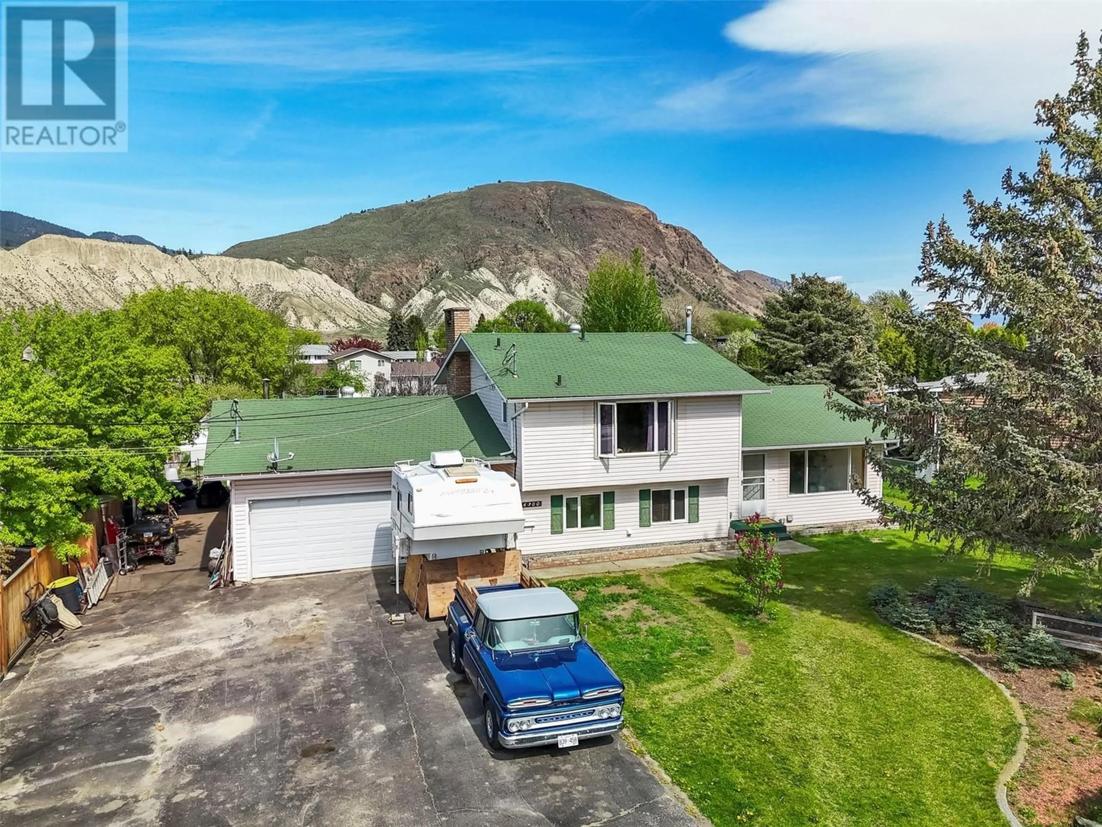 A pic from outside/outdoor area/front of a property/back of a property/a pic from drone, mountain view for 6300 FURRER ROAD, Kamloops British Columbia V2C4V6
