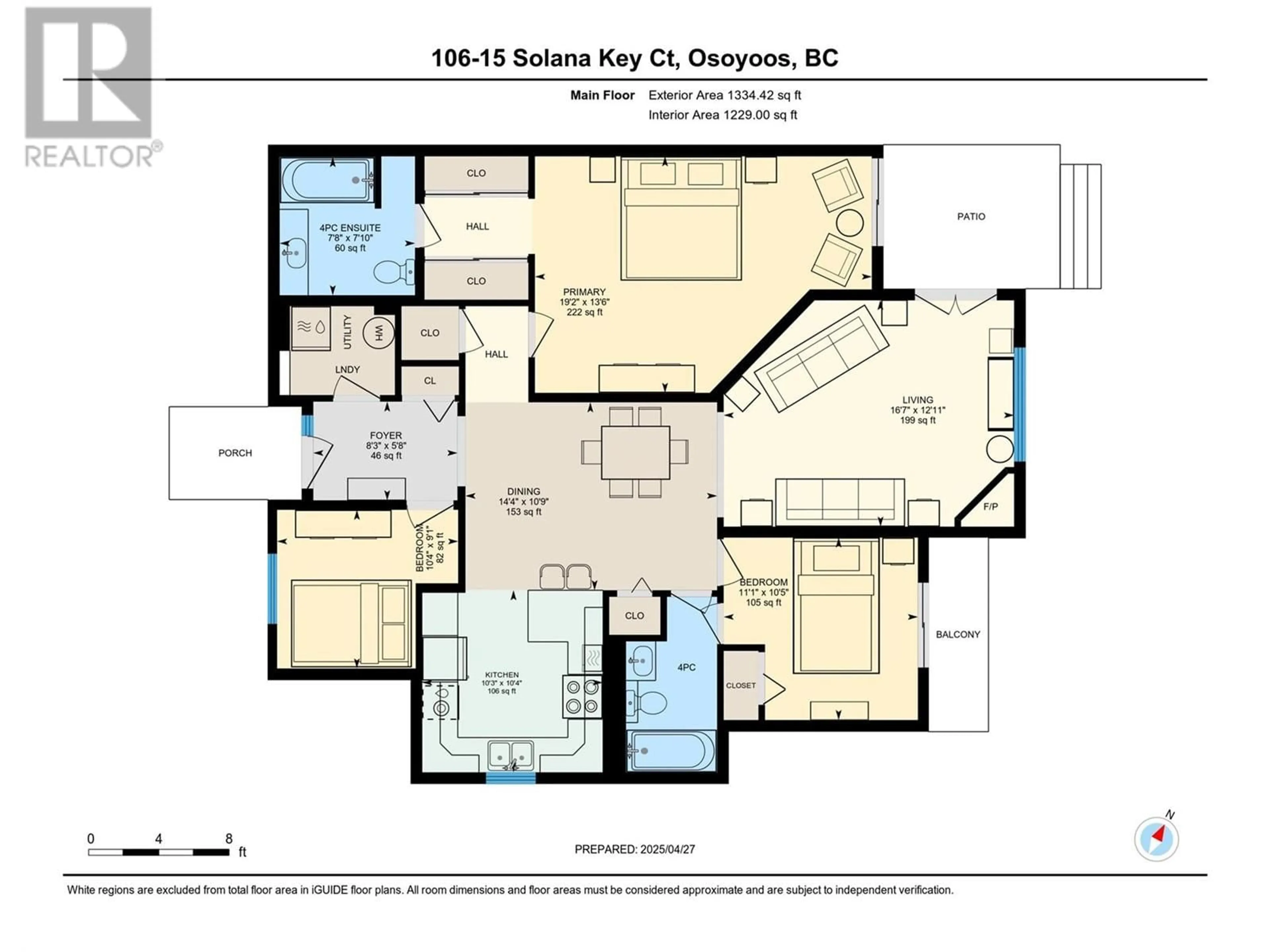 Floor plan for 106 - 15 SOLANA KEY COURT, Osoyoos British Columbia V0H1V3