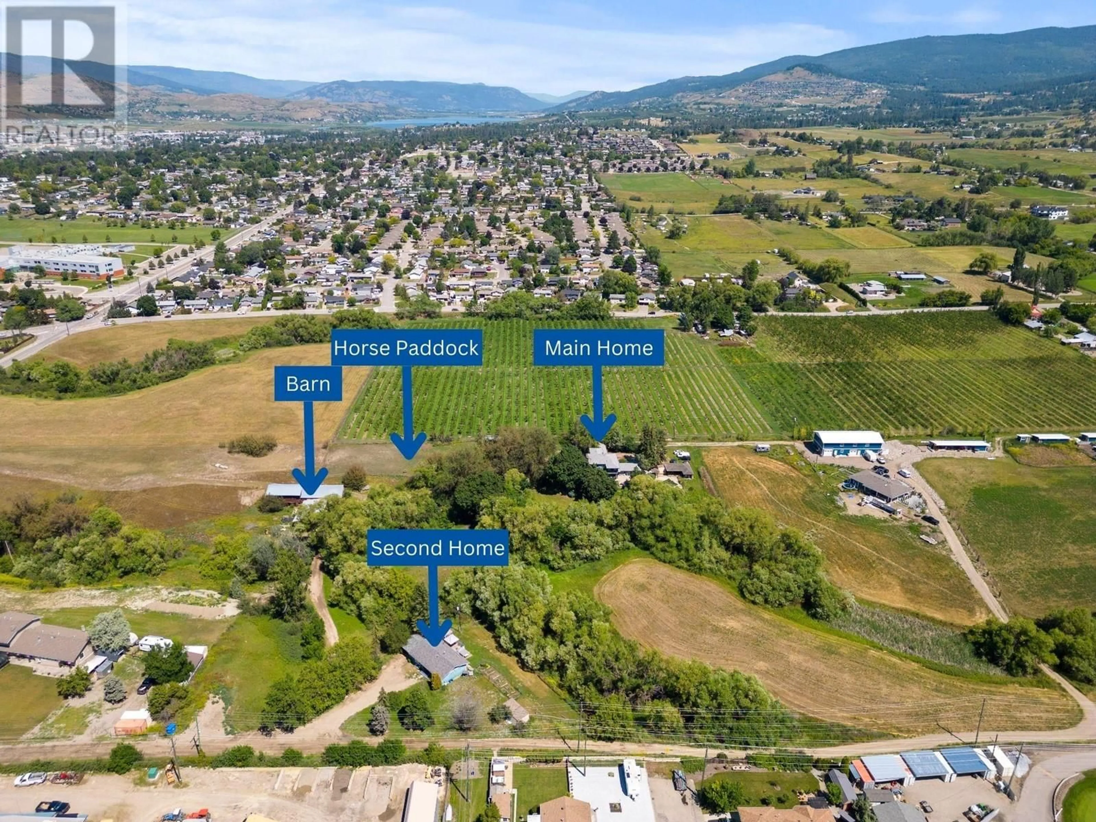 A pic from outside/outdoor area/front of a property/back of a property/a pic from drone, mountain view for 1451 MOUNTVIEW ROAD, Vernon British Columbia V1B3A5