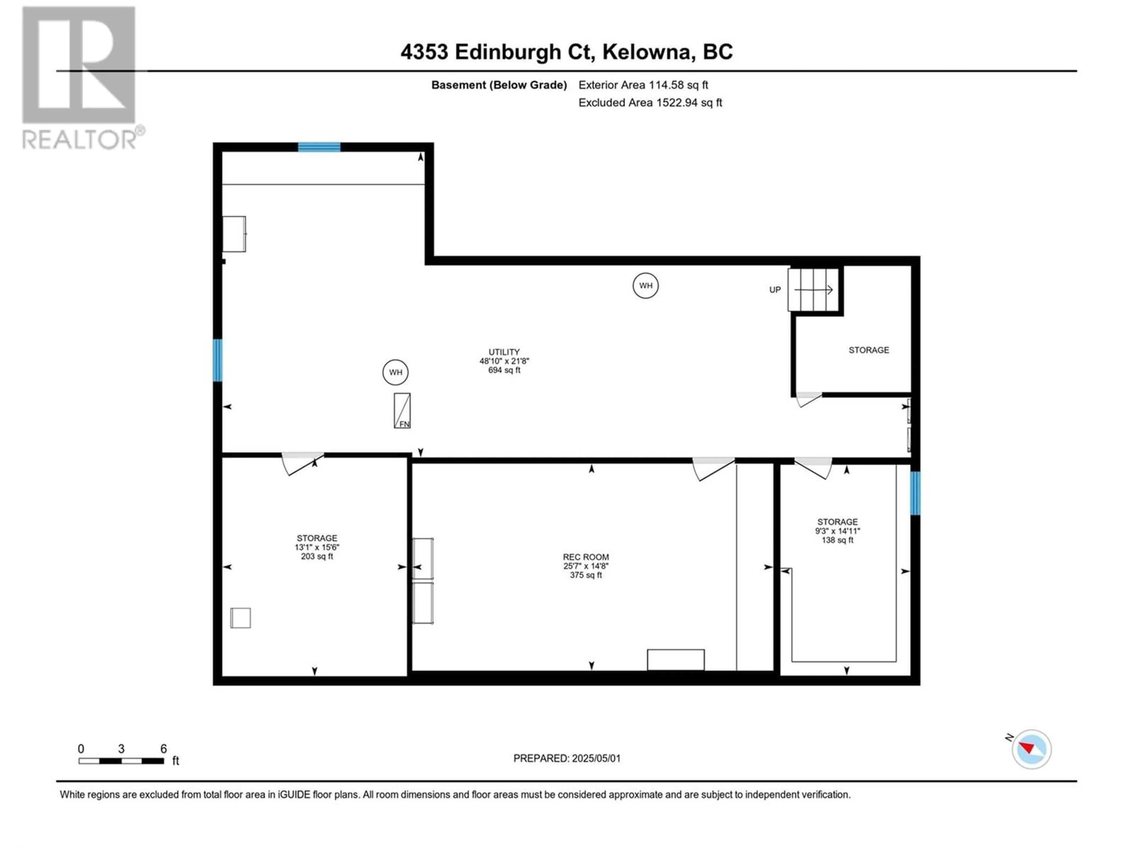 Floor plan for 4354 EDINBURGH COURT, Kelowna British Columbia V1W2M4