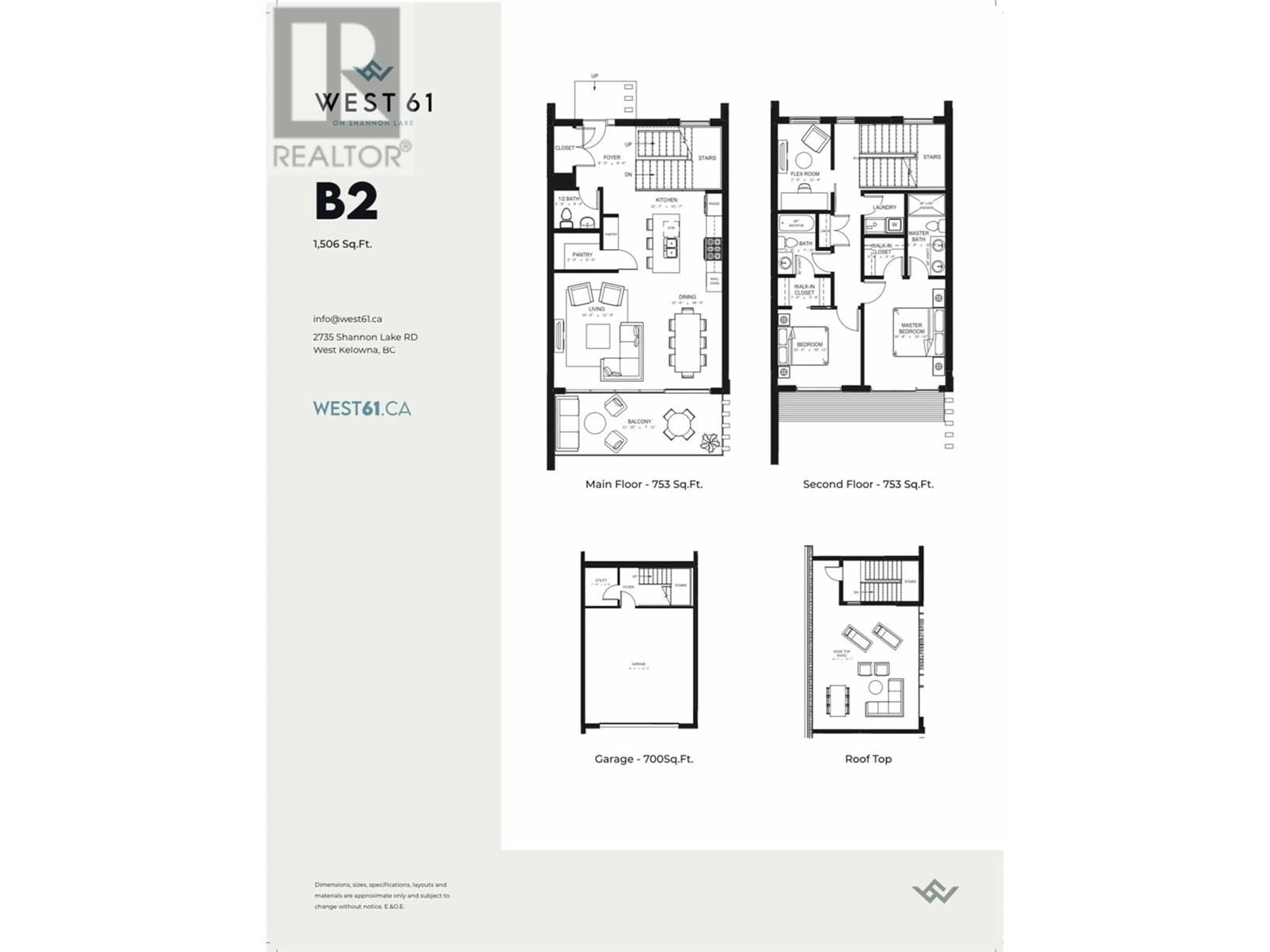 Floor plan for 203 - 2735 SHANNON LAKE ROAD, West Kelowna British Columbia V4T1V6