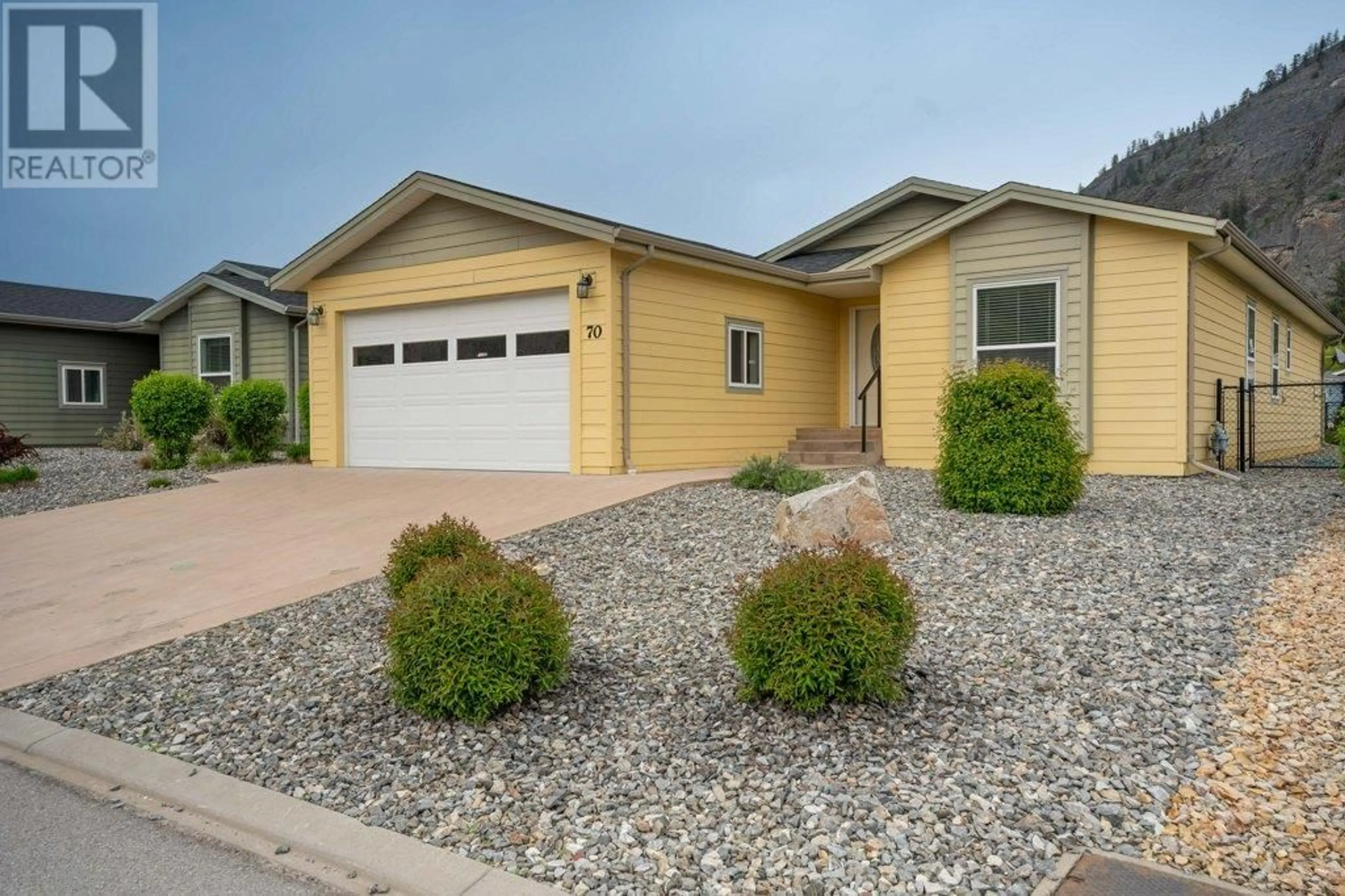 Home with vinyl exterior material, street for 70 - 8300 GALLAGHER LAKE FRONTAGE ROAD, Oliver British Columbia V0H1T0
