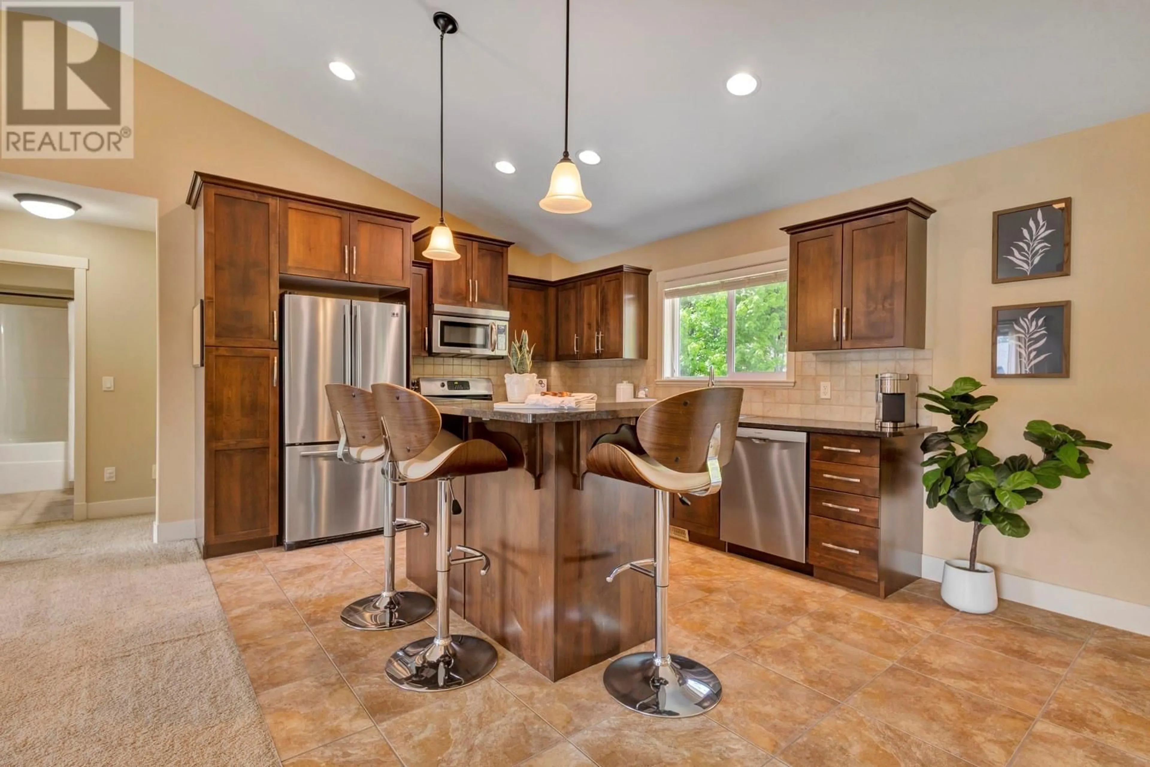 Open concept kitchen, ceramic/tile floor for 2418 COBBLESTONE ROAD, West Kelowna British Columbia V4T3A7