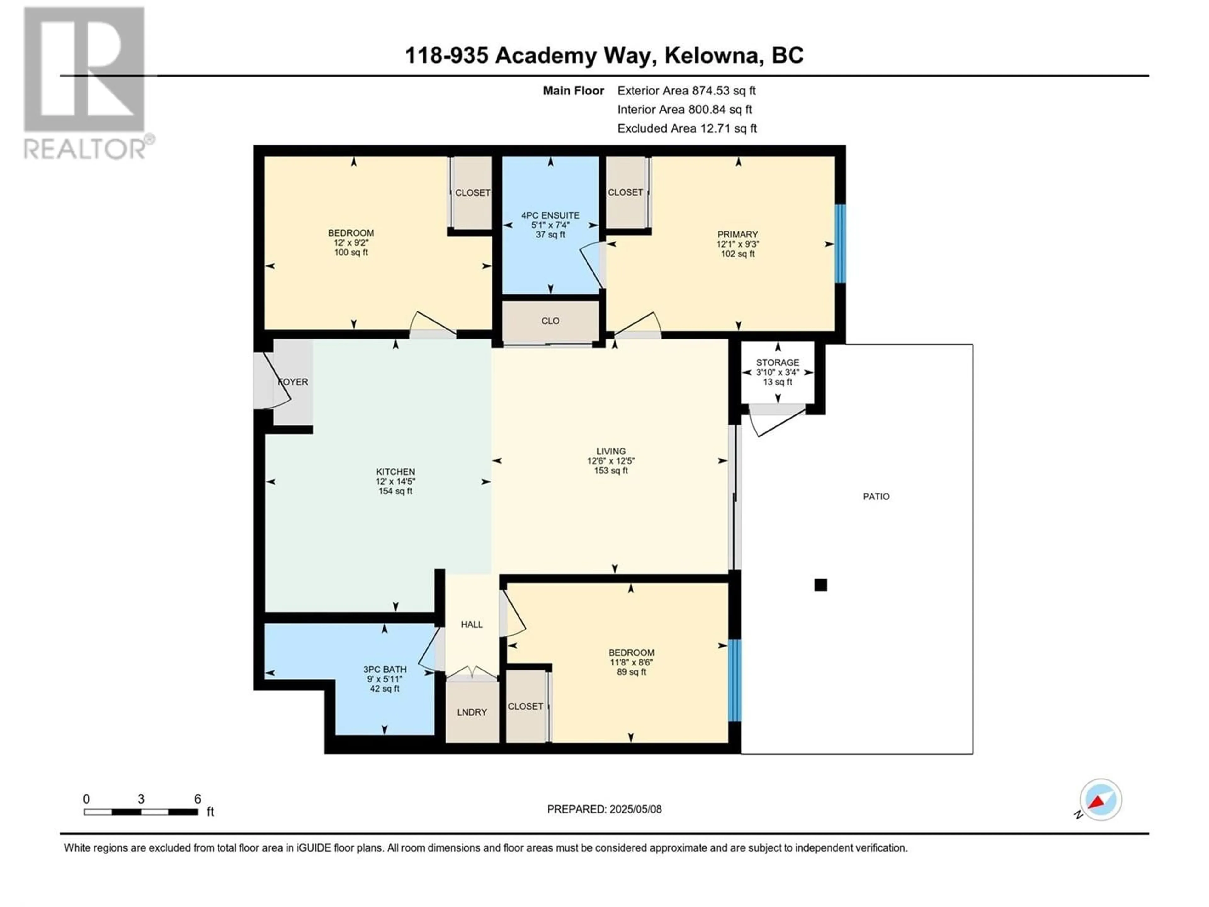 Floor plan for 118 - 935 ACADEMY WAY, Kelowna British Columbia V1V3A9