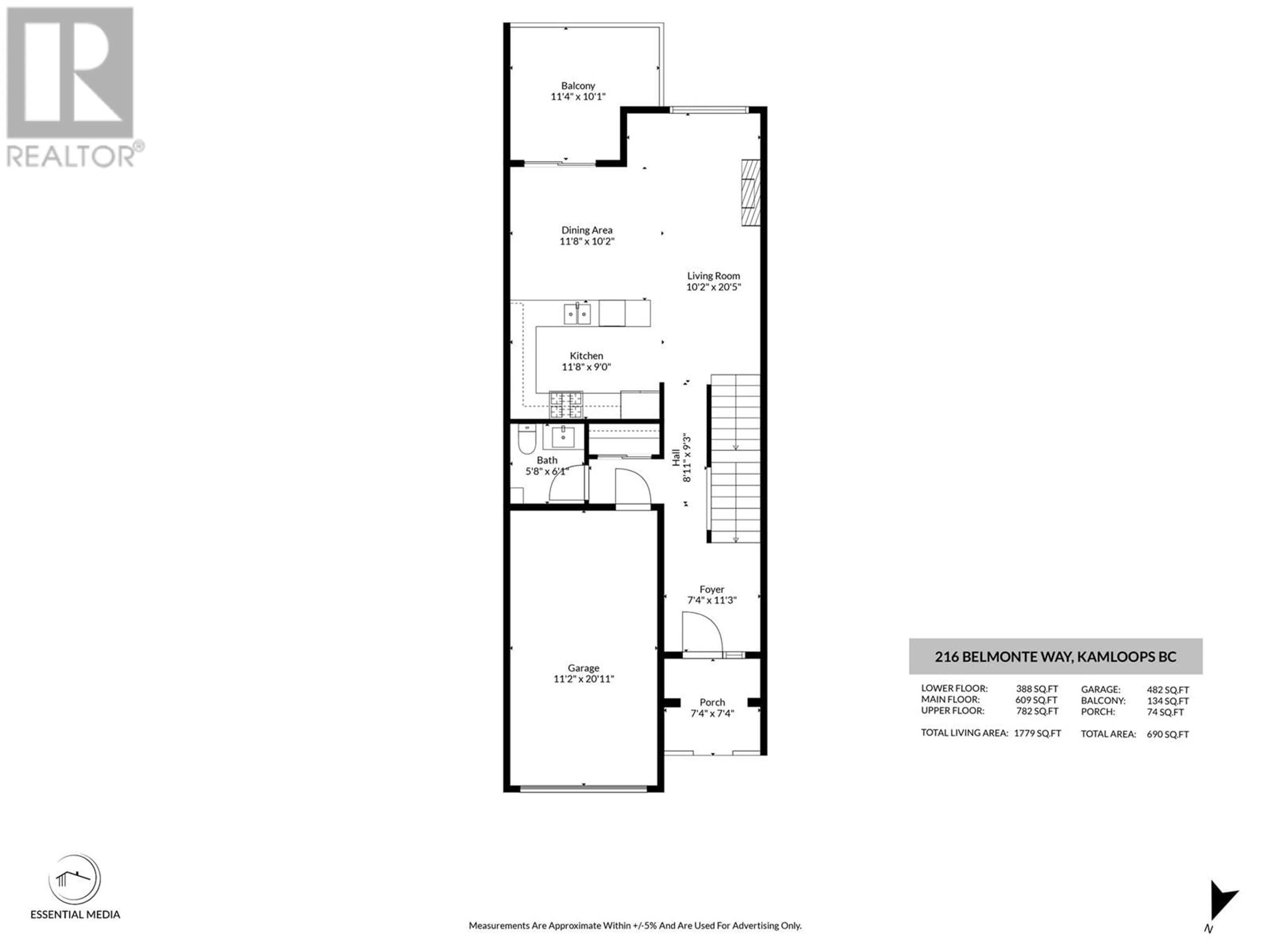 Floor plan for 216 BELMONTE STREET, Kamloops British Columbia V2H0C6