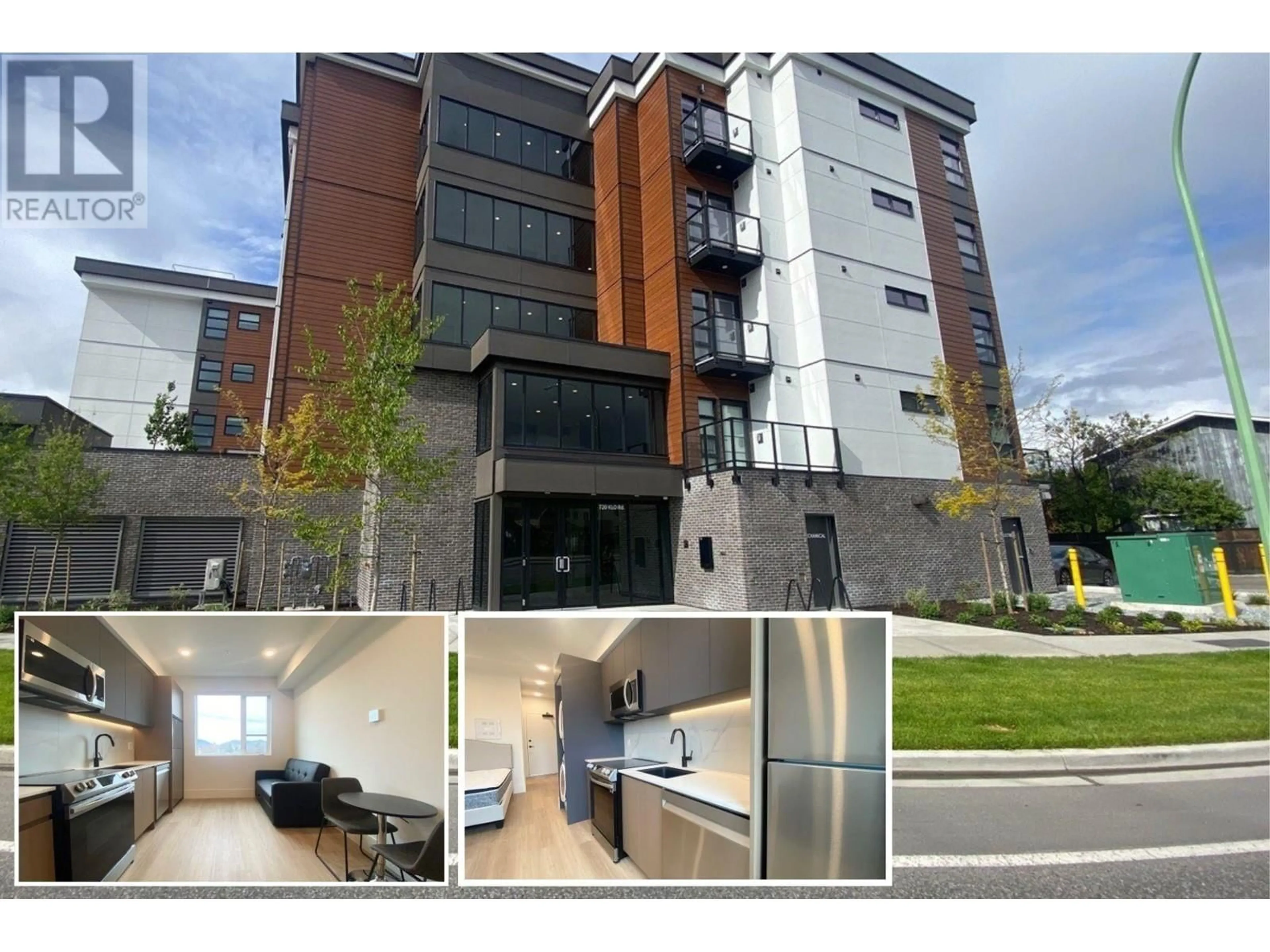 A pic from outside/outdoor area/front of a property/back of a property/a pic from drone, building for 416 - 720 KLO ROAD, Kelowna British Columbia V1Y0M9
