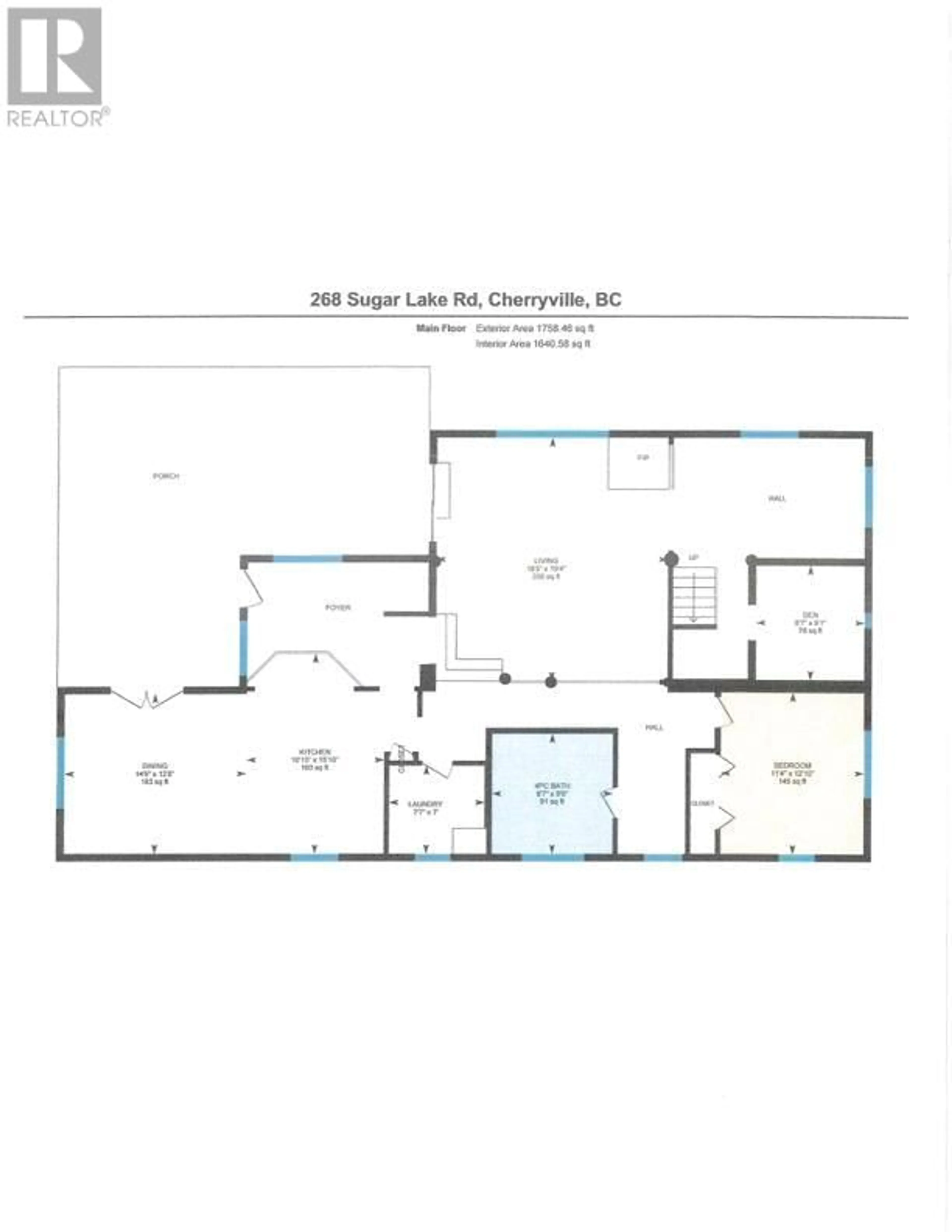 Floor plan for 268 SUGAR LAKE ROAD, Cherryville British Columbia V0E2G2